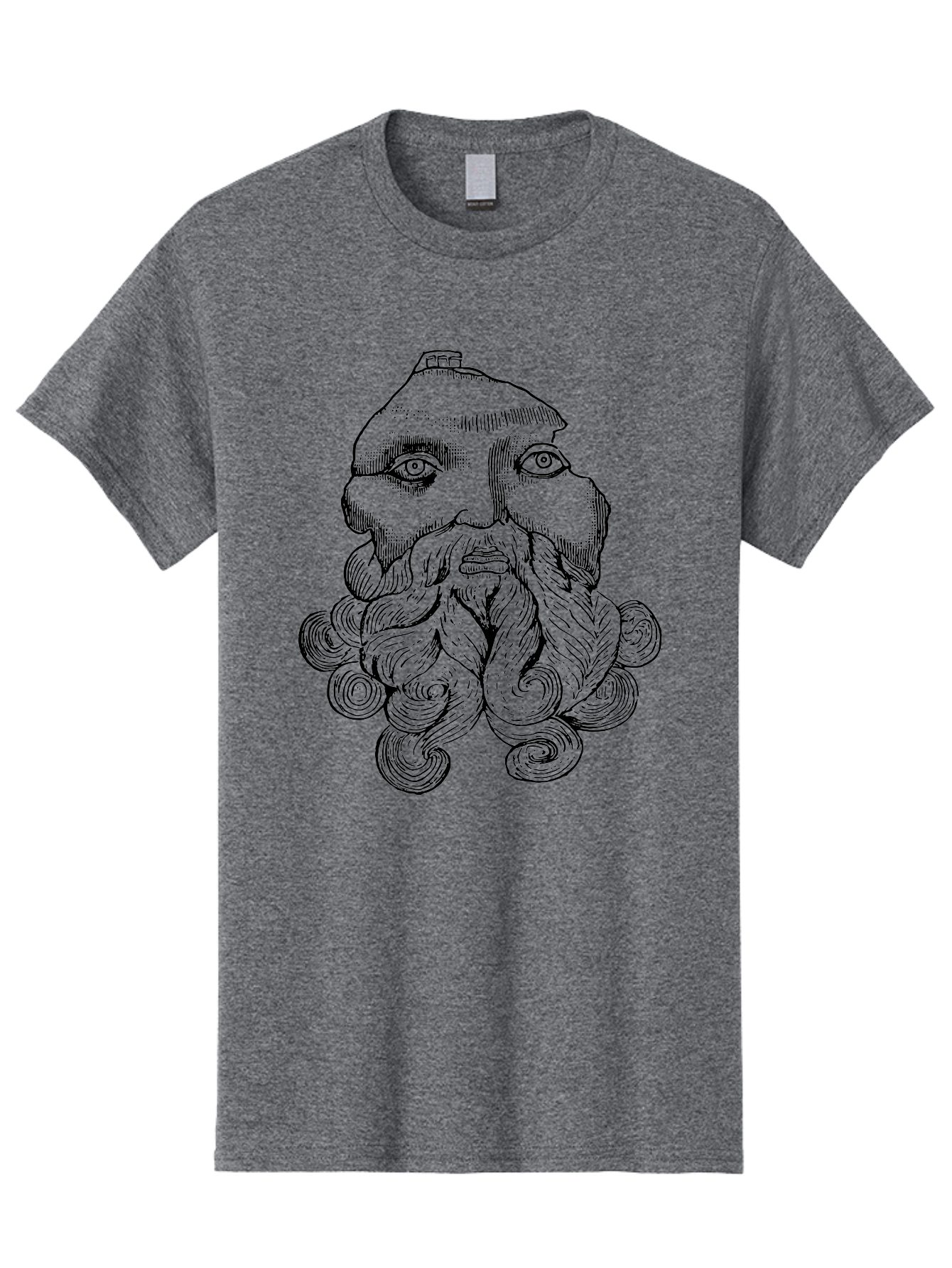 Brahma Men'S Graphic Tee, 100% Cotton, Comfortable Casual Summer Wear, Machine Washable, Mysterious Figure, Three-Eyed Man, Bearded Visage, Mystical Symbol, Abstract Art, Surreal Imagery, Intricate Details, Unique Illustration -  Aaa521