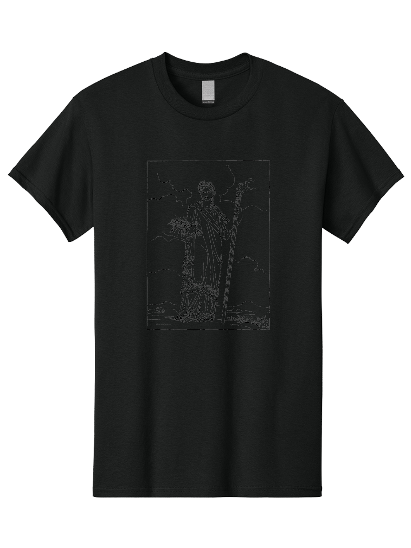 Ceres Men'S Graphic Tee, 100% Cotton, Comfortable Casual Summer Wear, Machine Washable, Ceres With Sheaf Of Wheat, Staff, Mythological Figure, Ancient Roman Goddess, Agriculture, Fertility, Harvest Season, Classical Mythology, -  Aaa523