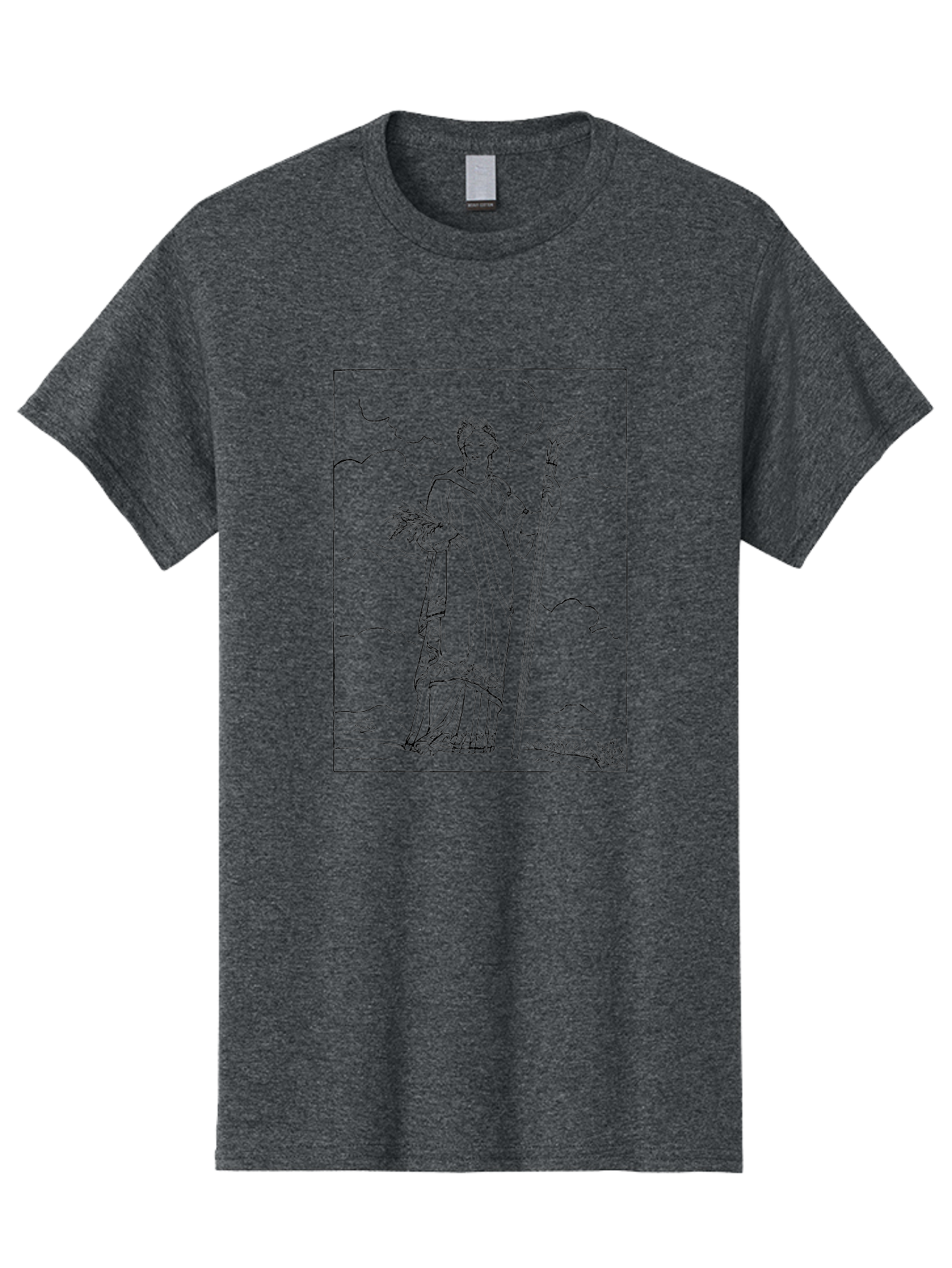 Ceres Men'S Graphic Tee, 100% Cotton, Comfortable Casual Summer Wear, Machine Washable, Ceres With Sheaf Of Wheat, Staff, Mythological Figure, Ancient Roman Goddess, Agriculture, Fertility, Harvest Season, Classical Mythology, -  Aaa523