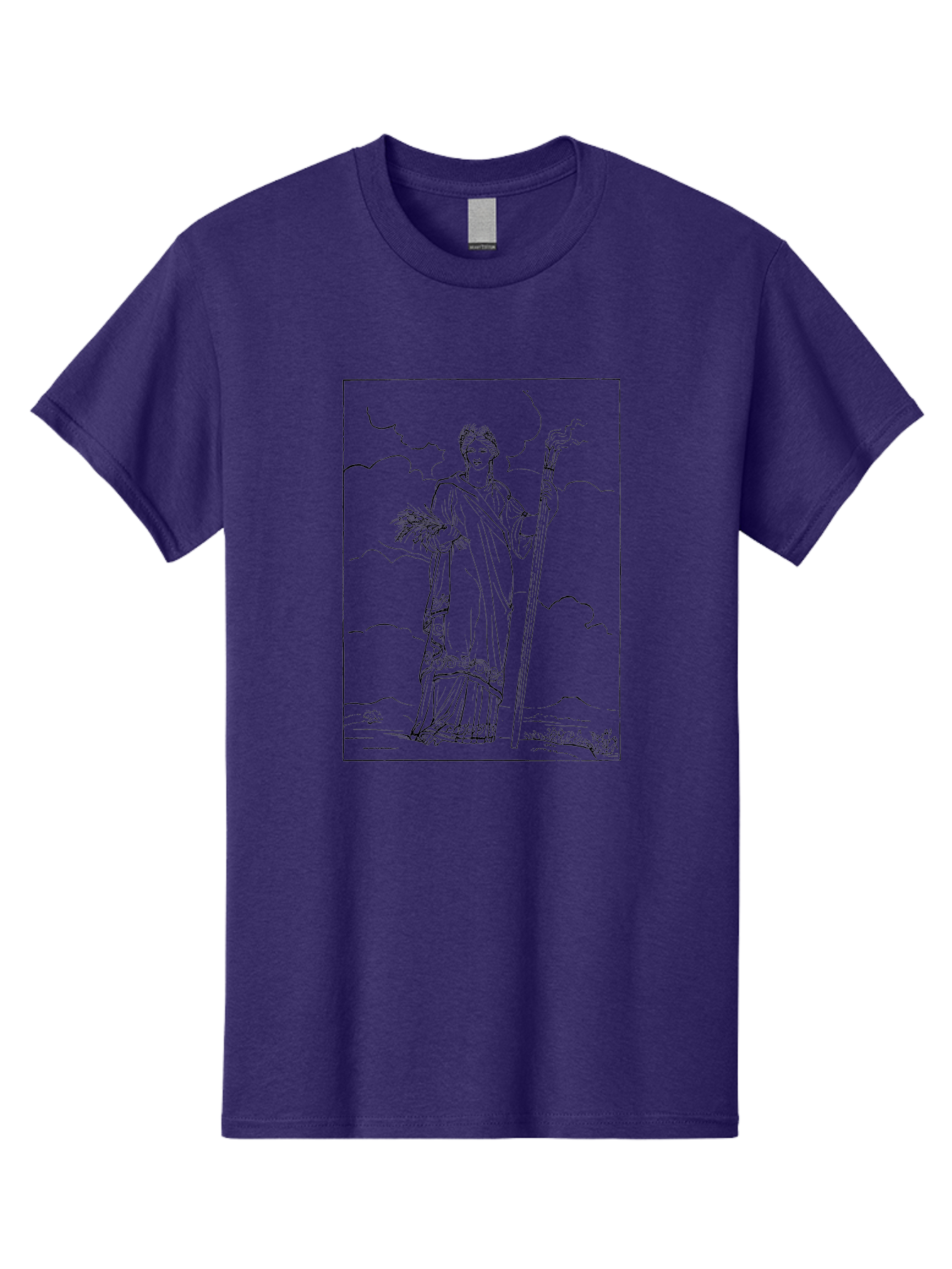 Ceres Men'S Graphic Tee, 100% Cotton, Comfortable Casual Summer Wear, Machine Washable, Ceres With Sheaf Of Wheat, Staff, Mythological Figure, Ancient Roman Goddess, Agriculture, Fertility, Harvest Season, Classical Mythology, -  Aaa523