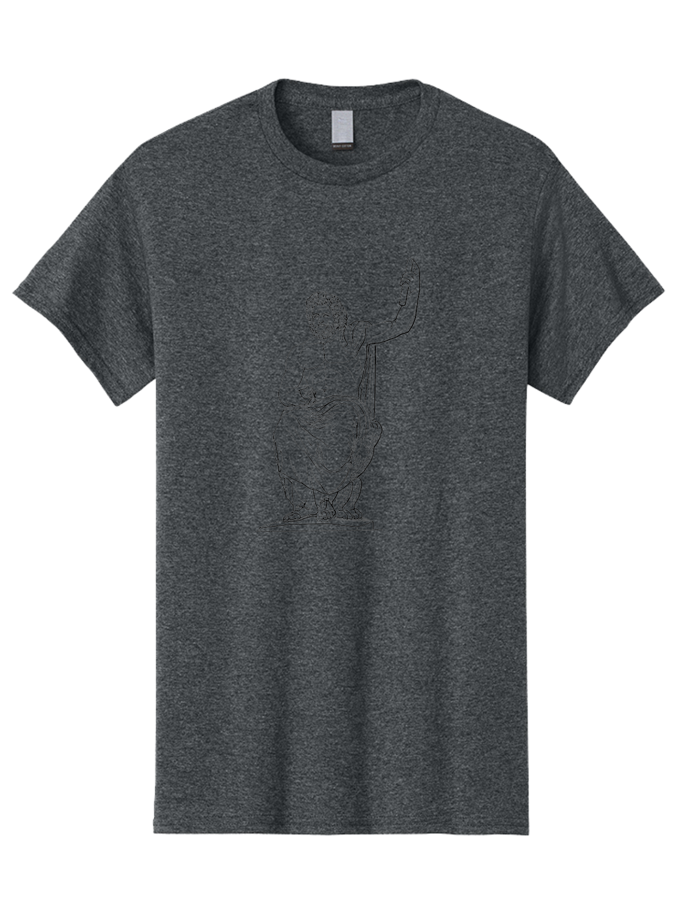 Classical-Greek-Statue Men'S Graphic Tee, 100% Cotton, Comfortable Casual Summer Wear, Machine Washable, Ancient Greek Philosopher, Socrates, Classical Figure, Seated Man, Raised Arm, Flowing Robes, Classical Art, Greek Philosophy, -  Aaa524