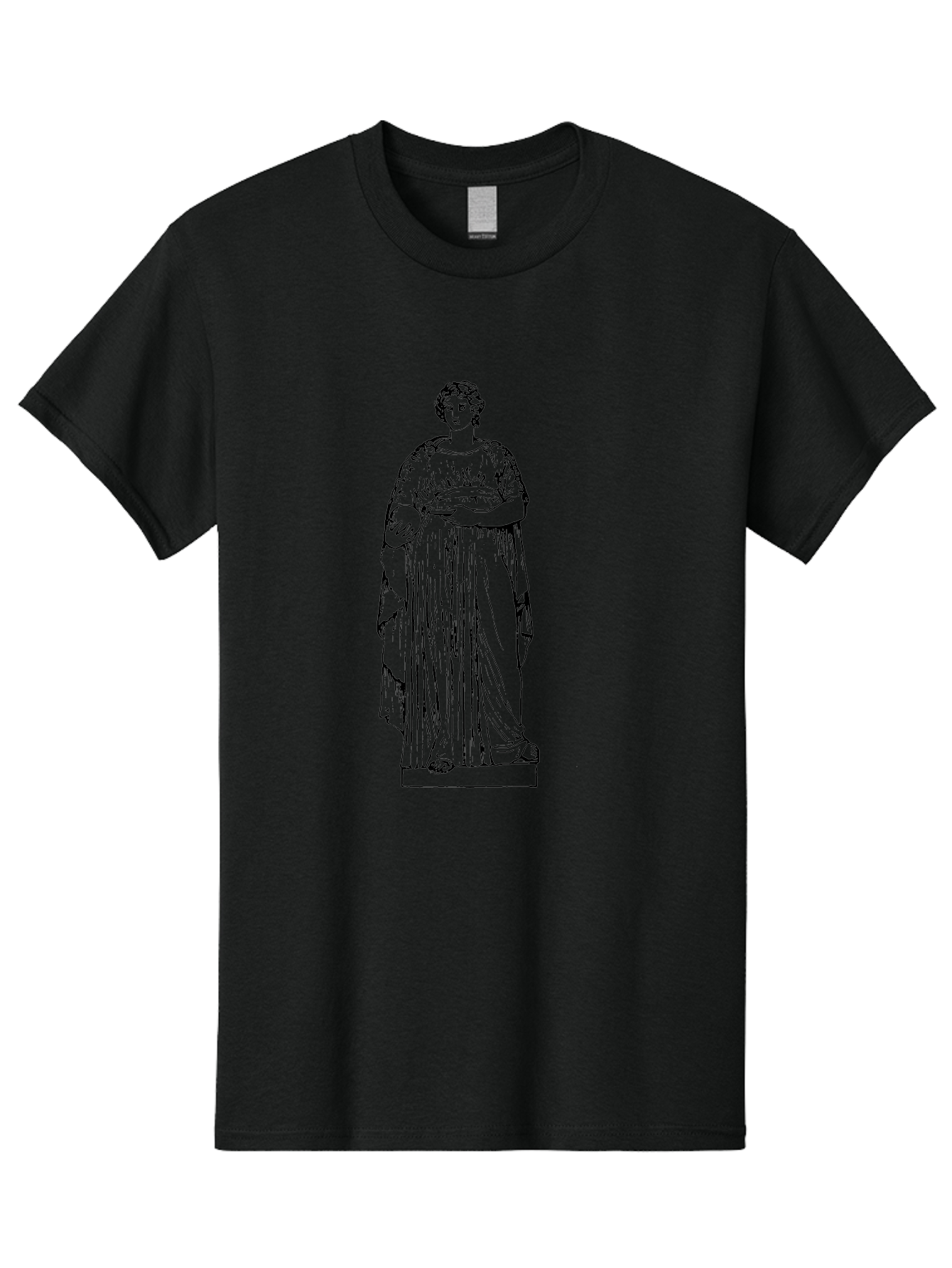 Classical-Statue-1 Men'S Graphic Tee, 100% Cotton, Comfortable Casual Summer Wear, Machine Washable, Classical Greek Statue, Woman In Toga, Flowing Robes, Elegant Lines, Draped Clothing, Serene Expression, Artistic Rendering, -  Aaa525