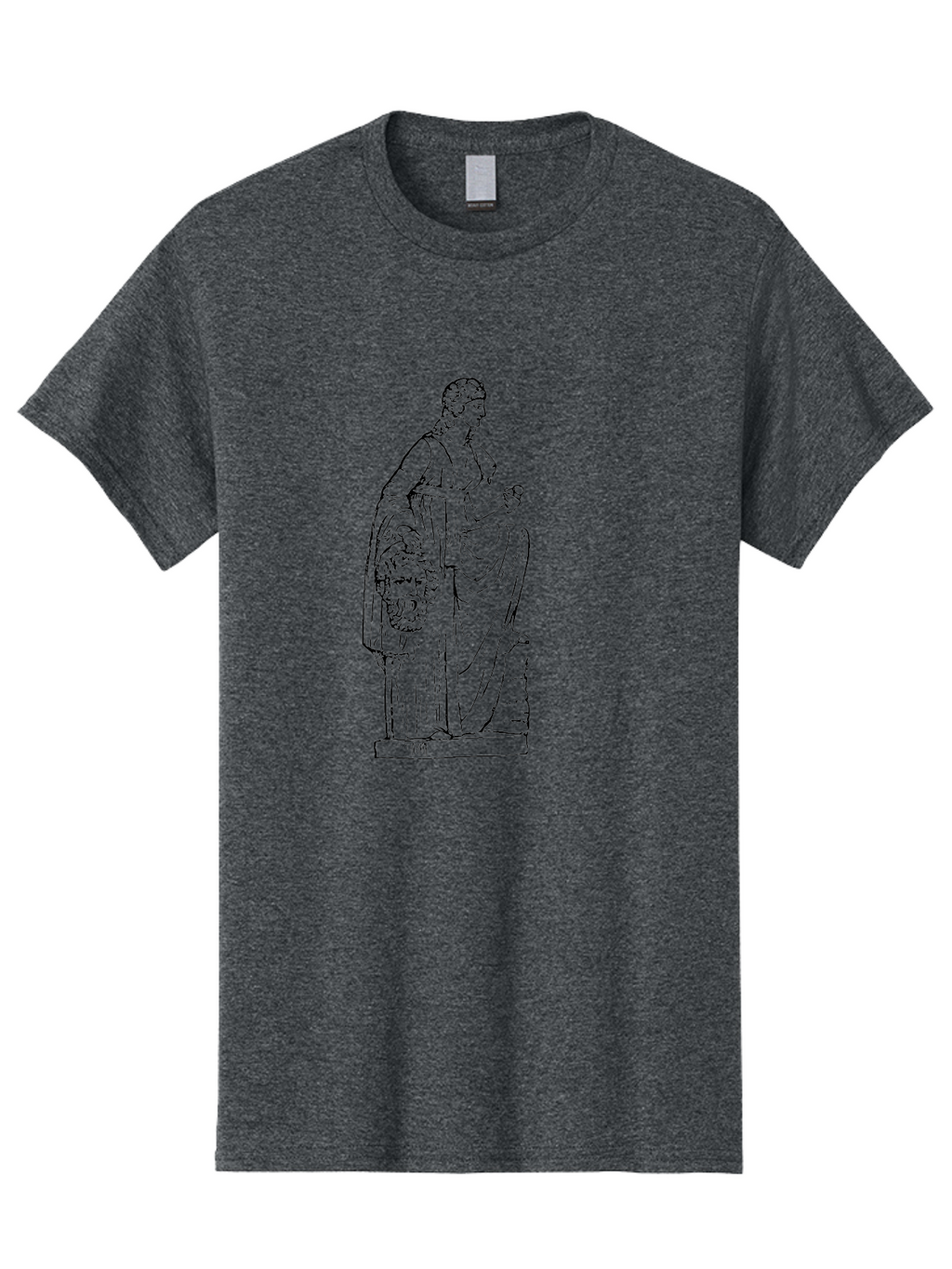 Classical-Statue Men'S Graphic Tee, 100% Cotton, Comfortable Casual Summer Wear, Machine Washable, Ancient Greek Statue, Classical Art, Female Figure, Flowing Robes, Ornate Details, Mythological Theme, Historical Significance, -  Aaa526