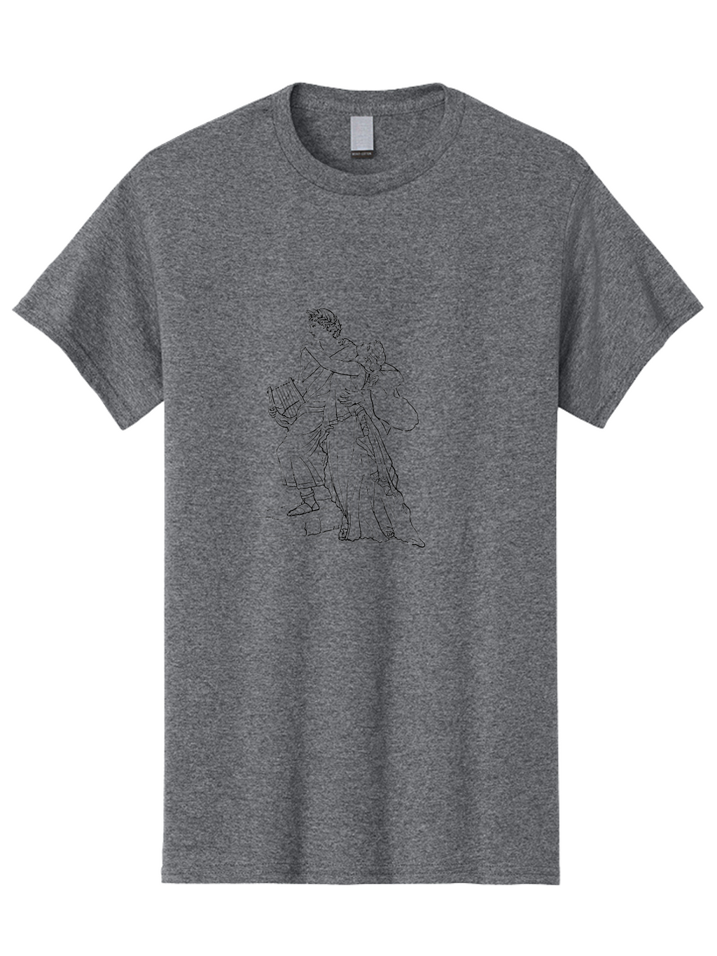 Couple-Dancing Men'S Graphic Tee, 100% Cotton, Comfortable Casual Summer Wear, Machine Washable, Orpheus And Eurydice, Greek Mythology, Classical Art, Mythological Figures, Ancient Greece, Love Story, Tragic Tale, Artistic Expression, -  Aaa528