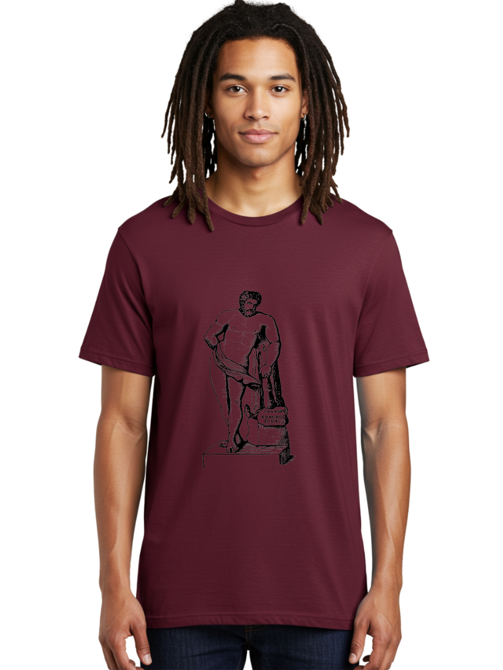 Diogenes Men'S Graphic Tee, 100% Cotton, Comfortable Casual Summer Wear, Machine Washable, Classical Statue, Ancient Greek Art, Marble Sculpture, Nude Male Figure, Patre Et Matre, Historical Landmark, Cultural Heritage, -  Aaa530