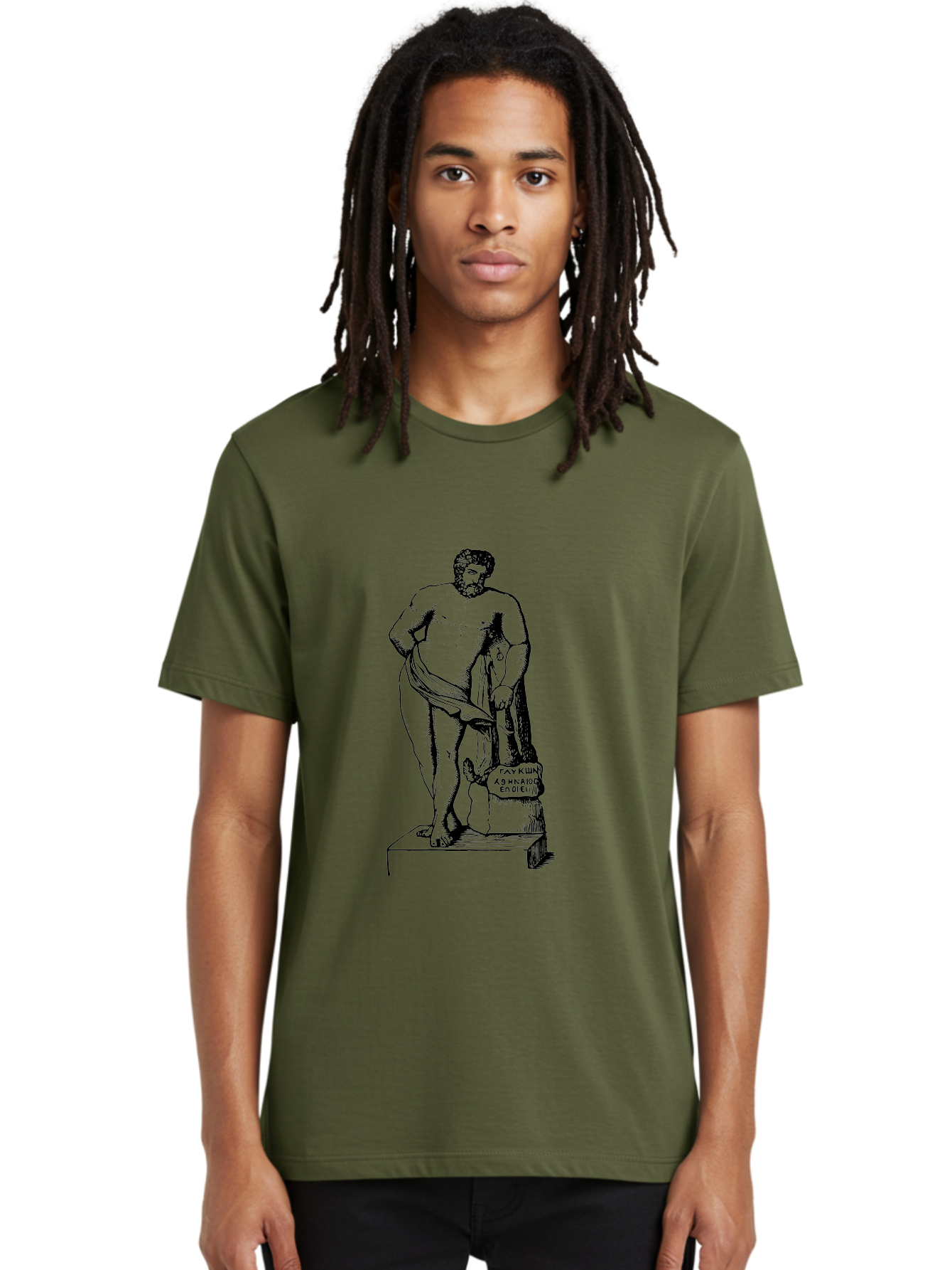 Diogenes Men'S Graphic Tee, 100% Cotton, Comfortable Casual Summer Wear, Machine Washable, Classical Statue, Ancient Greek Art, Marble Sculpture, Nude Male Figure, Patre Et Matre, Historical Landmark, Cultural Heritage, -  Aaa530