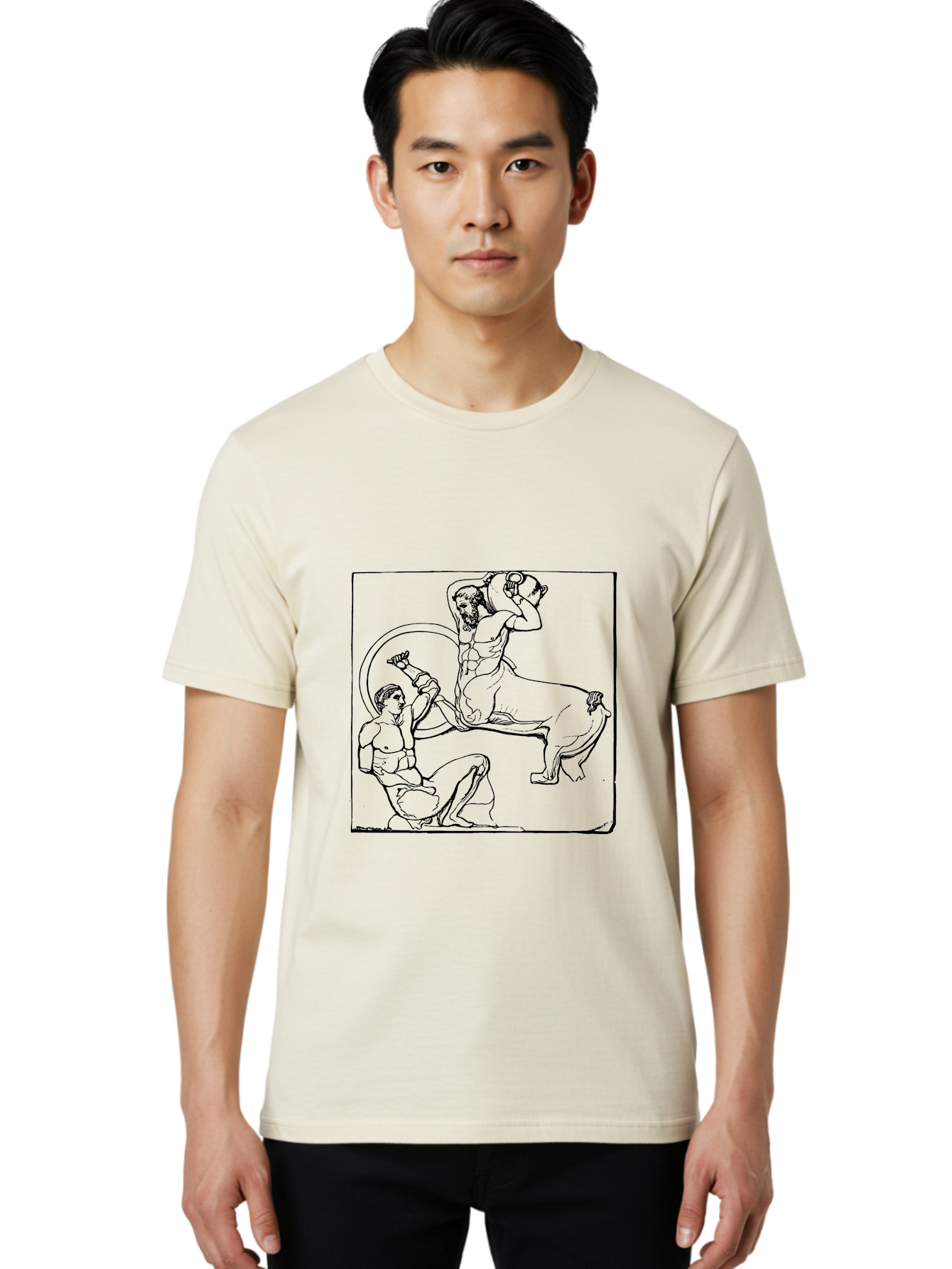 Europa-And-The-Bull Men'S Graphic Tee, 100% Cotton, Comfortable Casual Summer Wear, Machine Washable, Classical Mythology, Ancient Greece, Mythological Creature, Europa Abduction, Bull Transformation, Greek Legend, Mythical Art, -  Aaa532