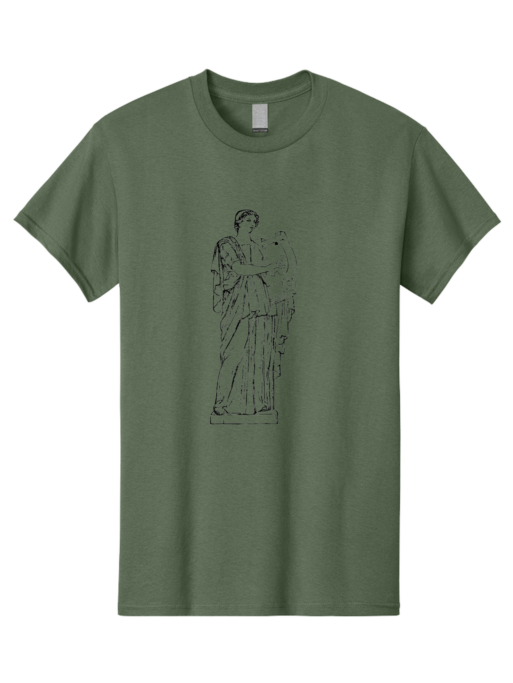 Greek-Statue Men'S Graphic Tee, 100% Cotton, Comfortable Casual Summer Wear, Machine Washable, Clio, Muse Of History, Ancient Greek Mythology, Historical Figure, Female Statue, Classical Art, Sculpture, Historical Significance, -  Aaa540
