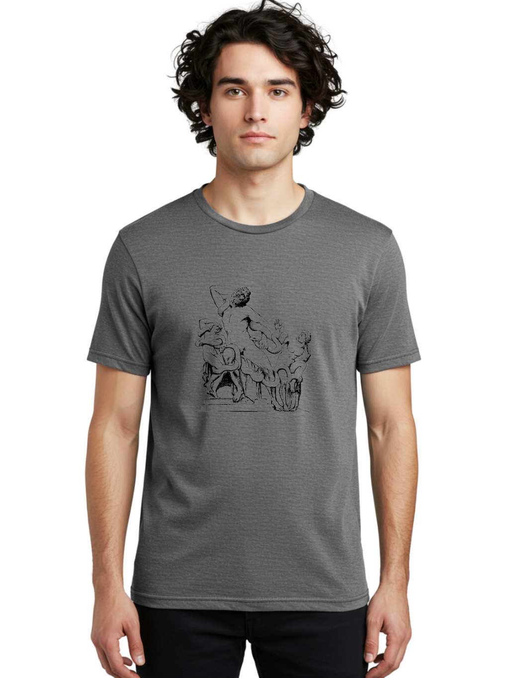 Laocoon-And-Sons Men'S Graphic Tee, 100% Cotton, Comfortable Casual Summer Wear, Machine Washable, Ancient Greek Sculpture, Laocoon And Sons, Mythological Scene, Serpent Attack, Classical Art, Renaissance Inspiration, Dramatic Pose, -  Aaa547