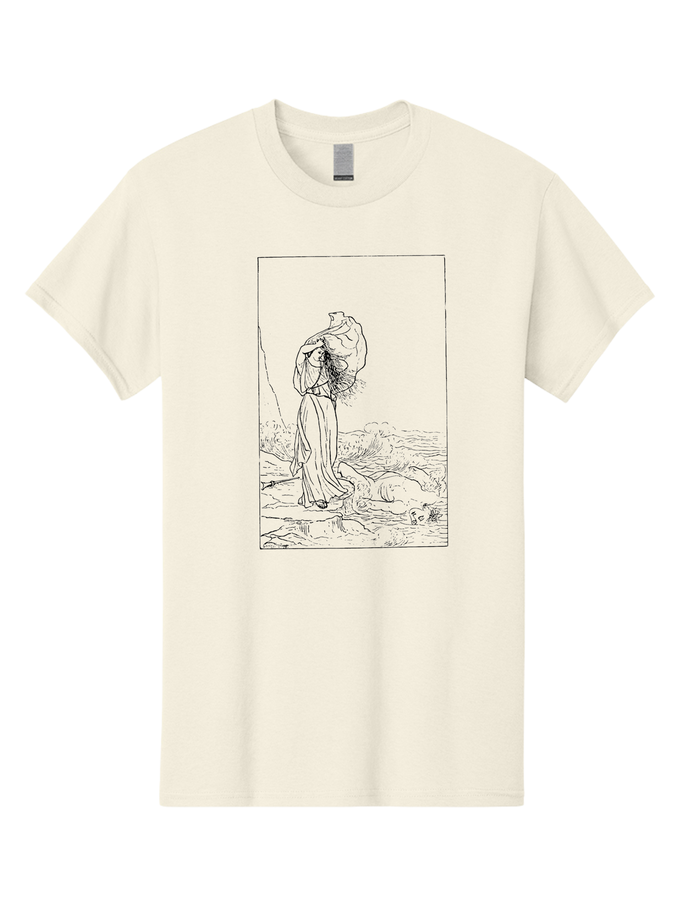 Man-With-Bundle Men'S Graphic Tee, 100% Cotton, Comfortable Casual Summer Wear, Machine Washable, Man With Fishing Net, Fishing Industry, Traditional Fishing Methods, Serene Landscape, Peaceful Atmosphere, Outdoor Scenery, Rustic Charm -  Aaa549