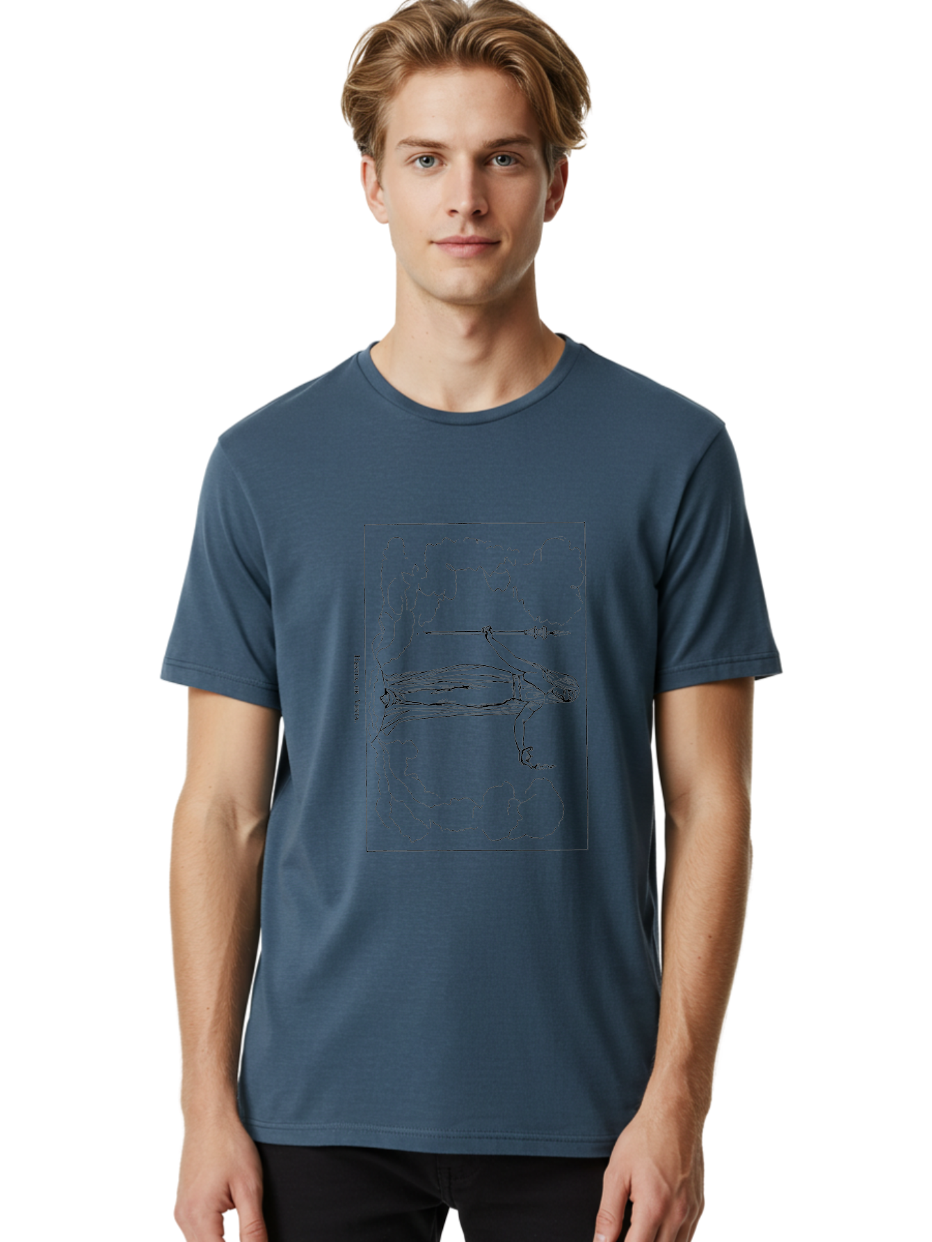 Page-Of-Swords Men'S Graphic Tee, 100% Cotton, Comfortable Casual Summer Wear, Machine Washable, Tarot Card Artwork, Page Of Swords, Sword In Hand, Clouds, Mystical Illustration, Esoteric Imagery, Symbolic Representation, Divination Theme, -  Aaa554