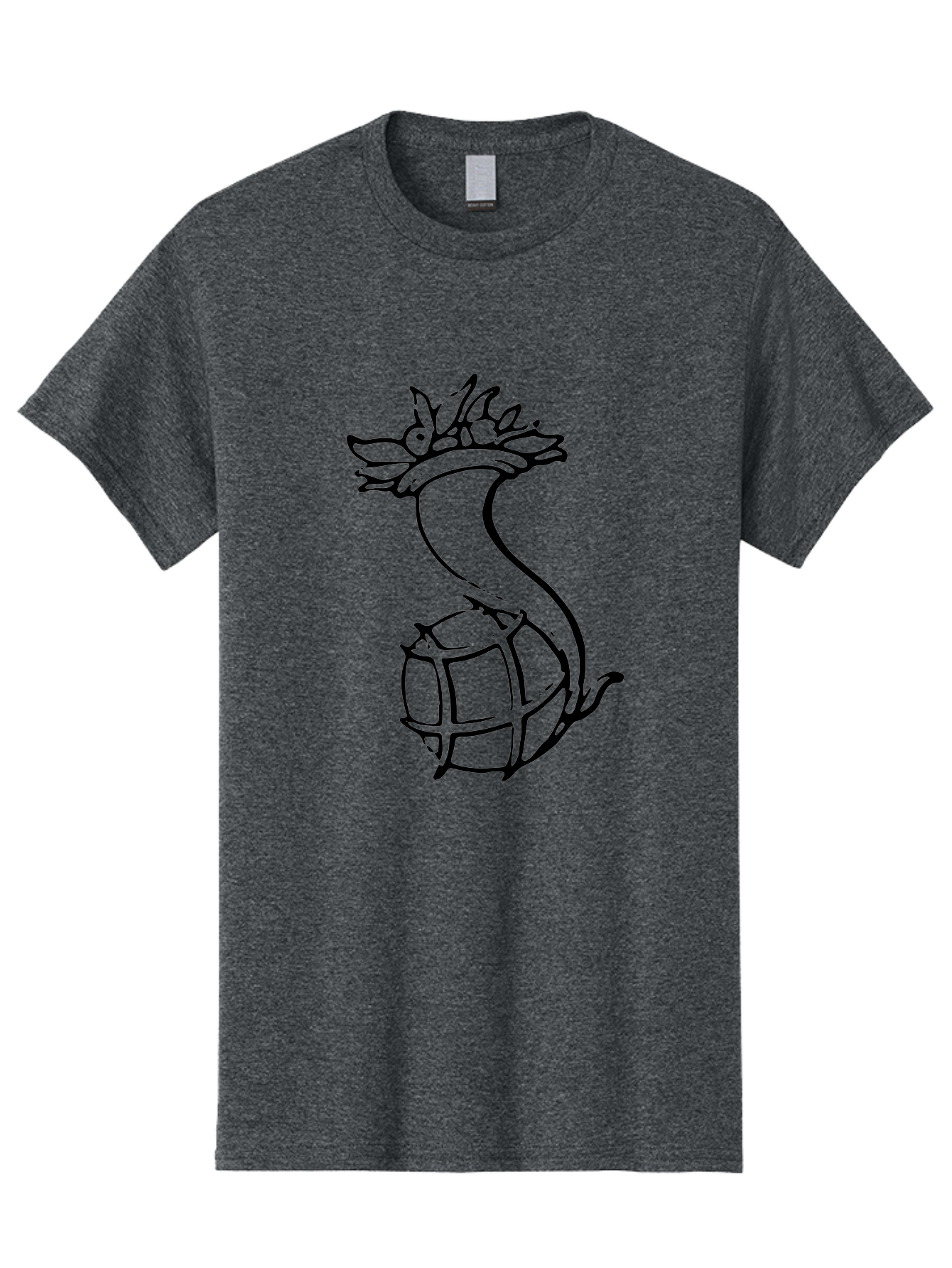 Pineapple-Grenade Men'S Graphic Tee, 100% Cotton, Comfortable Casual Summer Wear, Machine Washable, Pineapple Grenade, Cartoon Illustration, Simple Line Art, Fruit And Warfare, Humorous Design, Playful Twist, Comical Art -  Aaa556