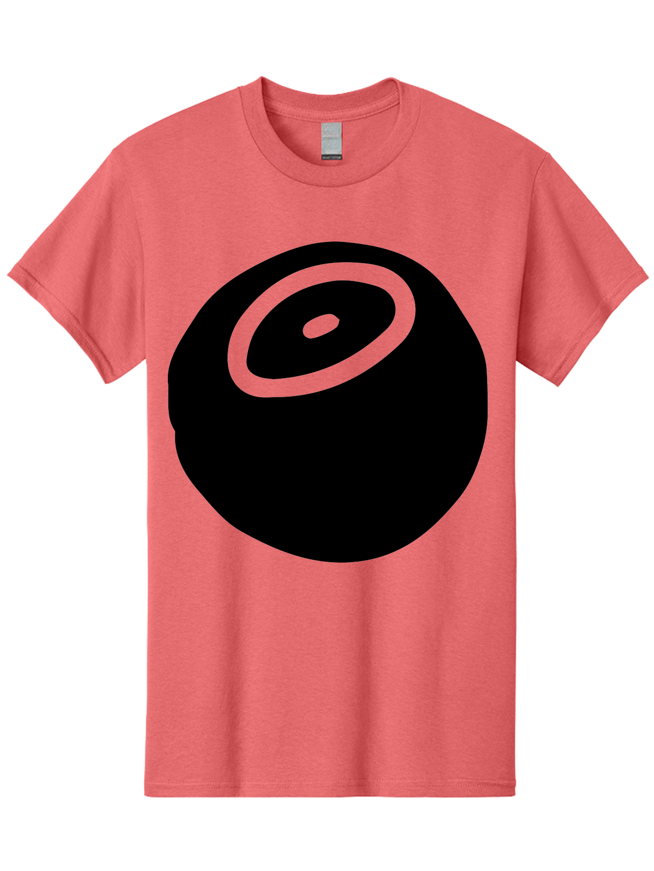 Black-Circle Men'S Graphic Tee, 100% Cotton, Comfortable Casual Summer Wear, Machine Washable, Stylized Black Circle, Neon Green Accents, Abstract Design, Simple Shapes, Modern Art, Contemporary Graphics, Minimalist Style -  Aaa582