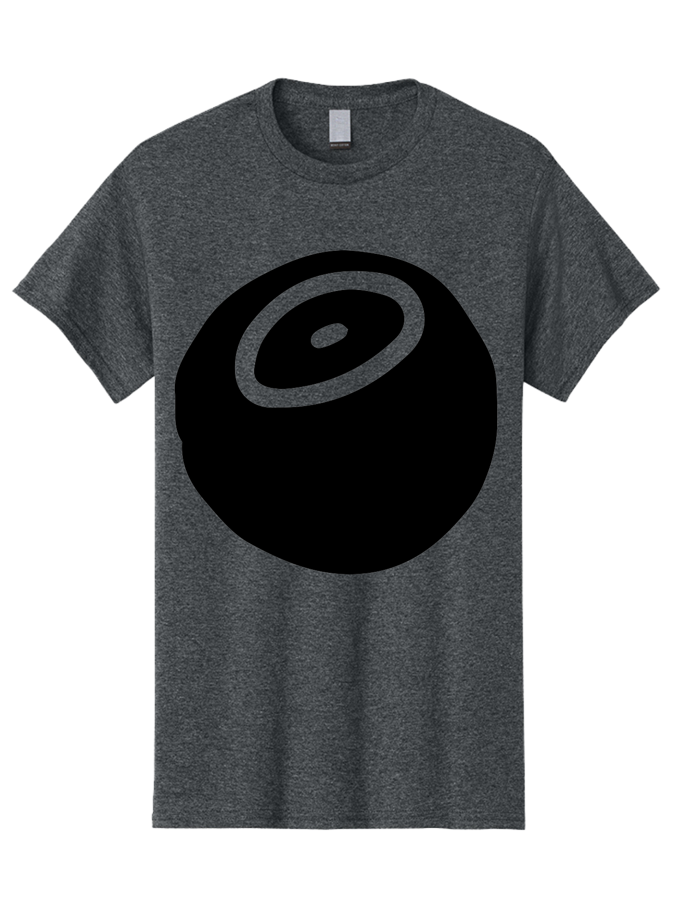 Black-Circle Men'S Graphic Tee, 100% Cotton, Comfortable Casual Summer Wear, Machine Washable, Stylized Black Circle, Neon Green Accents, Abstract Design, Simple Shapes, Modern Art, Contemporary Graphics, Minimalist Style -  Aaa582