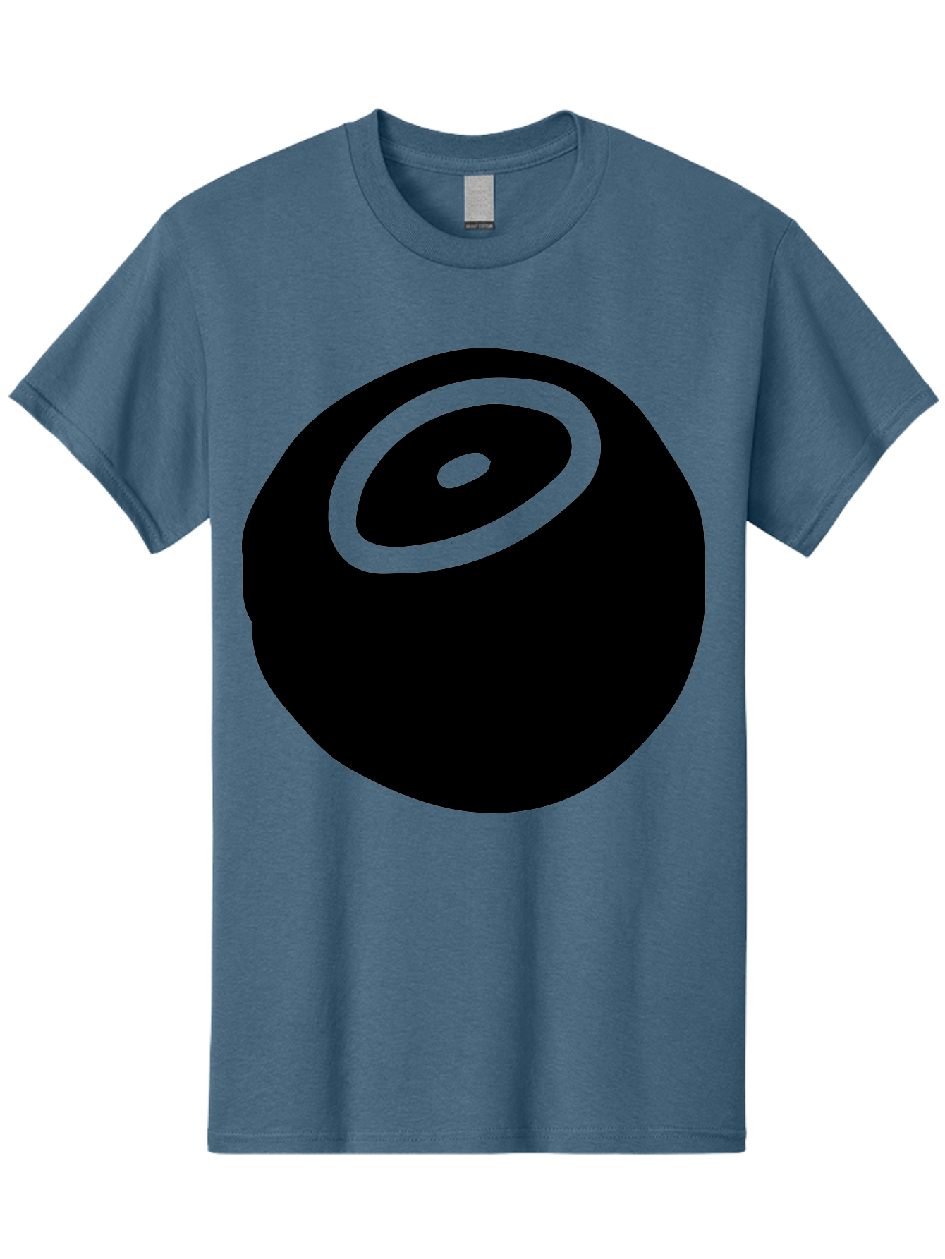 Black-Circle Men'S Graphic Tee, 100% Cotton, Comfortable Casual Summer Wear, Machine Washable, Stylized Black Circle, Neon Green Accents, Abstract Design, Simple Shapes, Modern Art, Contemporary Graphics, Minimalist Style -  Aaa582