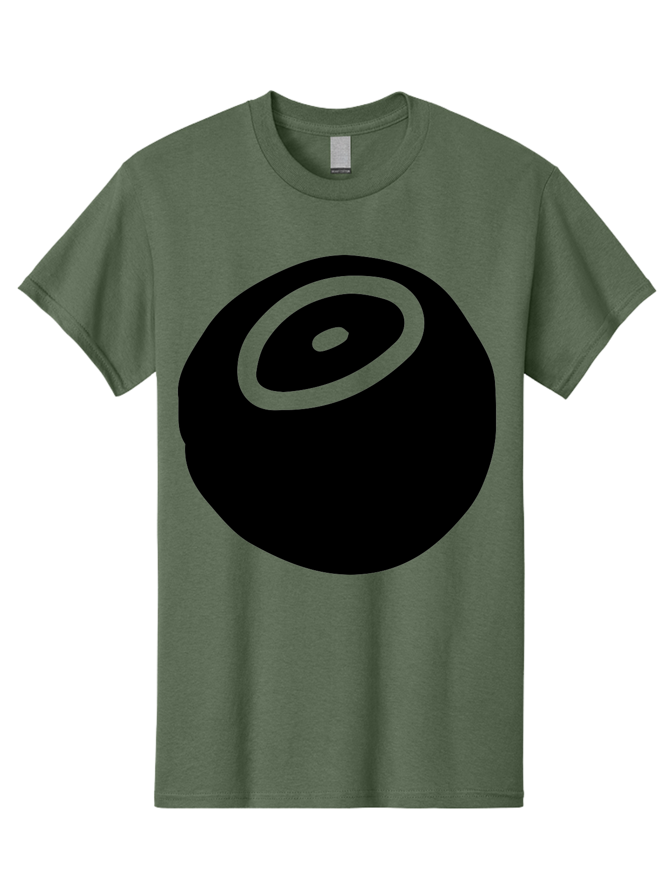 Black-Circle Men'S Graphic Tee, 100% Cotton, Comfortable Casual Summer Wear, Machine Washable, Stylized Black Circle, Neon Green Accents, Abstract Design, Simple Shapes, Modern Art, Contemporary Graphics, Minimalist Style -  Aaa582