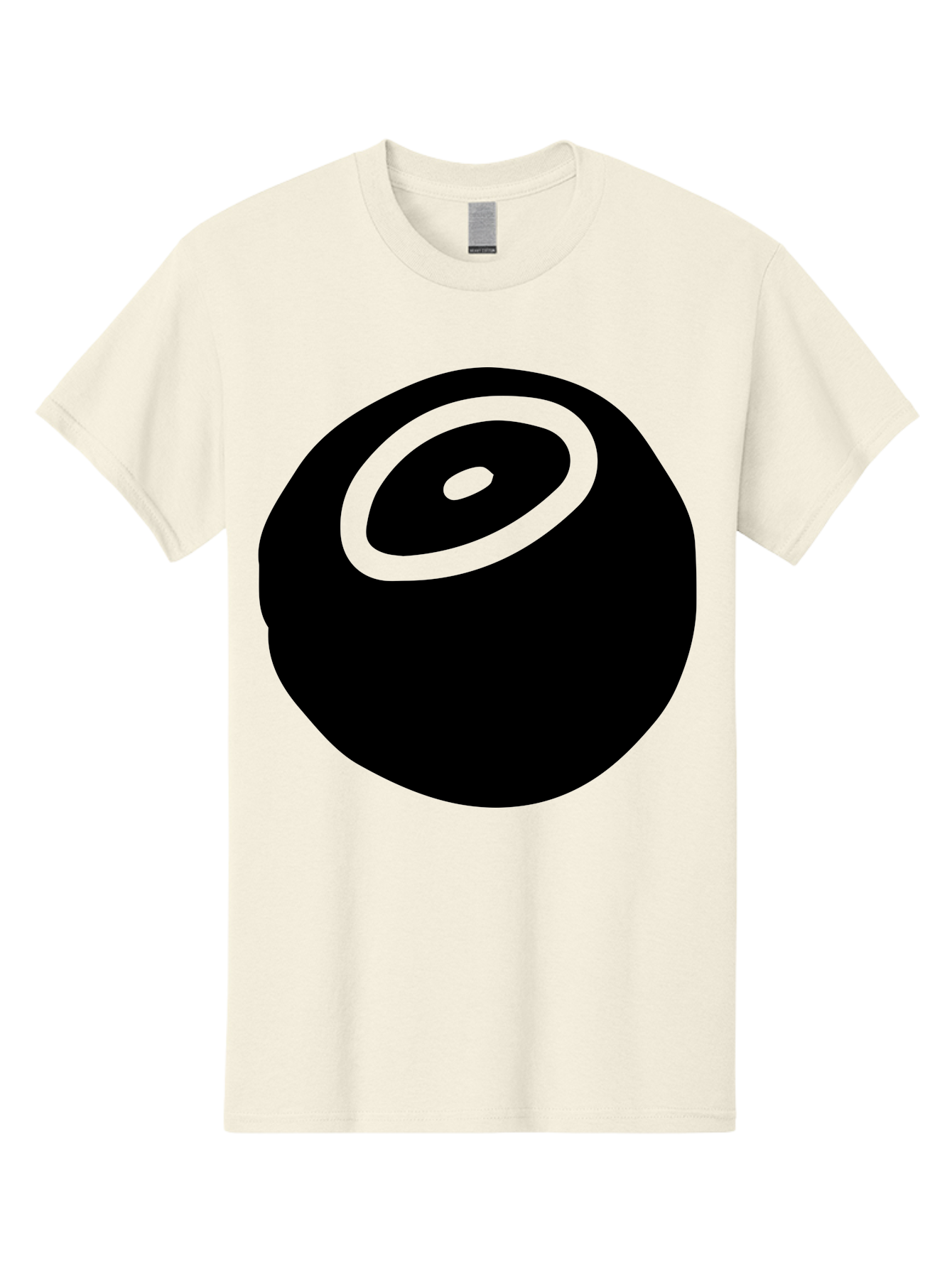 Black-Circle Men'S Graphic Tee, 100% Cotton, Comfortable Casual Summer Wear, Machine Washable, Stylized Black Circle, Neon Green Accents, Abstract Design, Simple Shapes, Modern Art, Contemporary Graphics, Minimalist Style -  Aaa582