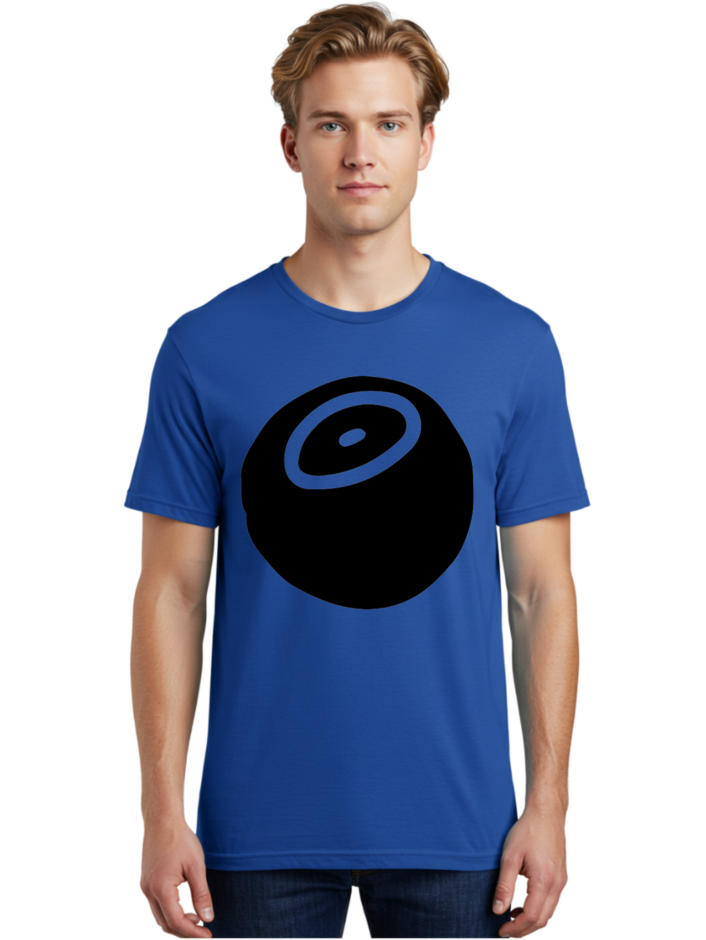 Black-Circle Men'S Graphic Tee, 100% Cotton, Comfortable Casual Summer Wear, Machine Washable, Stylized Black Circle, Neon Green Accents, Abstract Design, Simple Shapes, Modern Art, Contemporary Graphics, Minimalist Style -  Aaa582