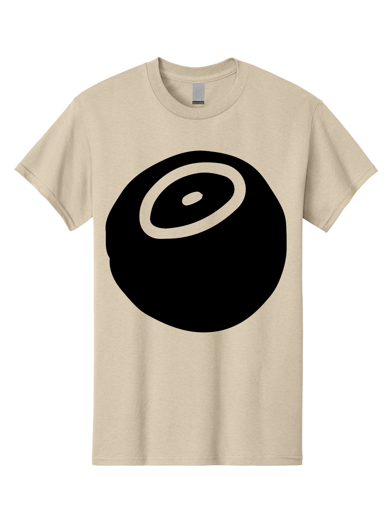 Black-Circle Men'S Graphic Tee, 100% Cotton, Comfortable Casual Summer Wear, Machine Washable, Stylized Black Circle, Neon Green Accents, Abstract Design, Simple Shapes, Modern Art, Contemporary Graphics, Minimalist Style -  Aaa582