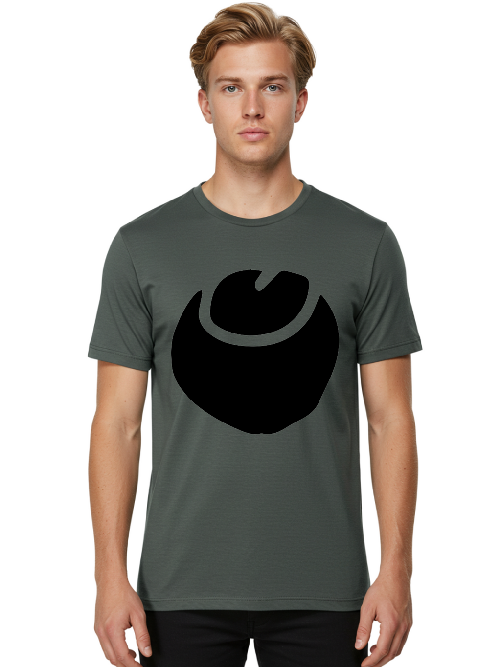 Black-Logo Men'S Graphic Tee, 100% Cotton, Comfortable Casual Summer Wear, Machine Washable, Flame Icon, Black Silhouette, Neon Green Outline, Bold Graphic, Abstract Symbol, Modern Design, Fire Emblem -  Aaa583