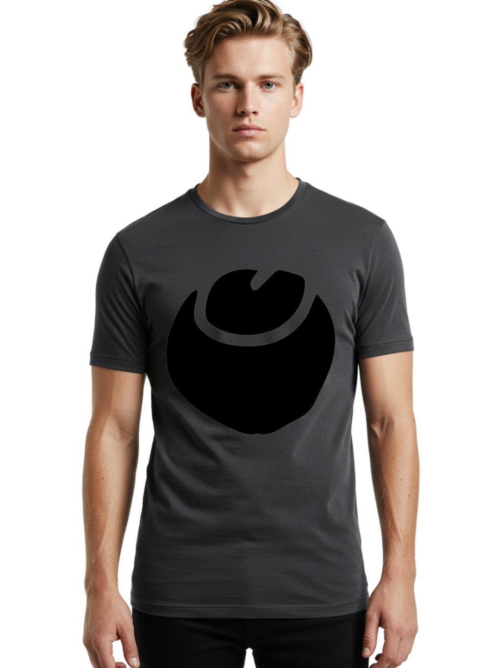 Black-Logo Men'S Graphic Tee, 100% Cotton, Comfortable Casual Summer Wear, Machine Washable, Flame Icon, Black Silhouette, Neon Green Outline, Bold Graphic, Abstract Symbol, Modern Design, Fire Emblem -  Aaa583