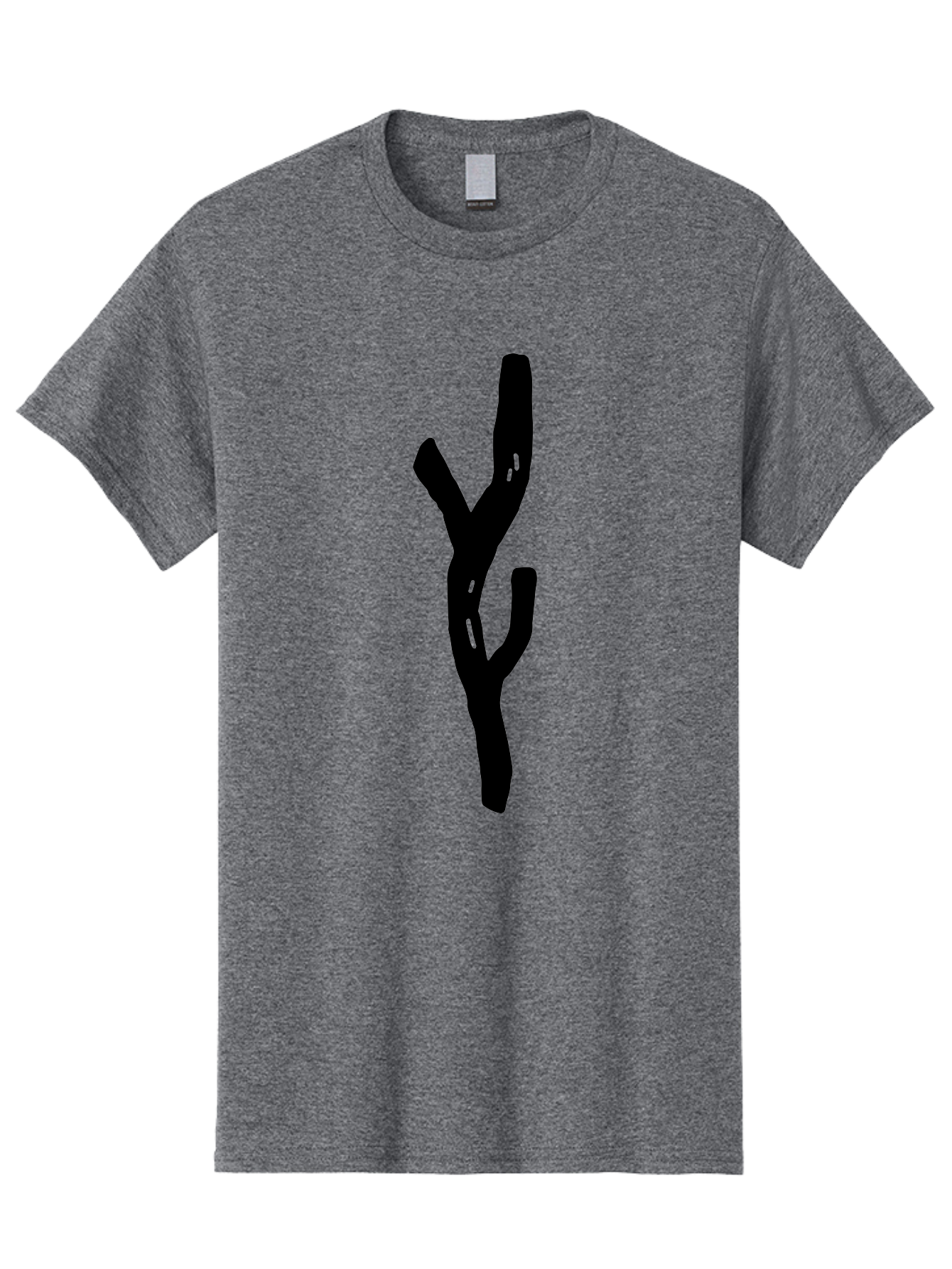 Black-Tree-Branches Men'S Graphic Tee, 100% Cotton, Comfortable Casual Summer Wear, Machine Washable, Pitchfork, Farm Equipment, Agricultural Tools, Rustic Icon, Black Silhouette, Folk Art, Country Style, Simple Design -  Aaa585