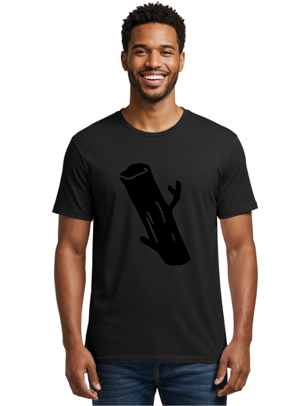 Cigar Men'S Graphic Tee, 100% Cotton, Comfortable Casual Summer Wear, Machine Washable, Tree Stump, Forest Floor, Natural Texture, Wooden Log, Branch Silhouette, Earthy Tones, Forest Scenery, Outdoor Environment -  Aaa587