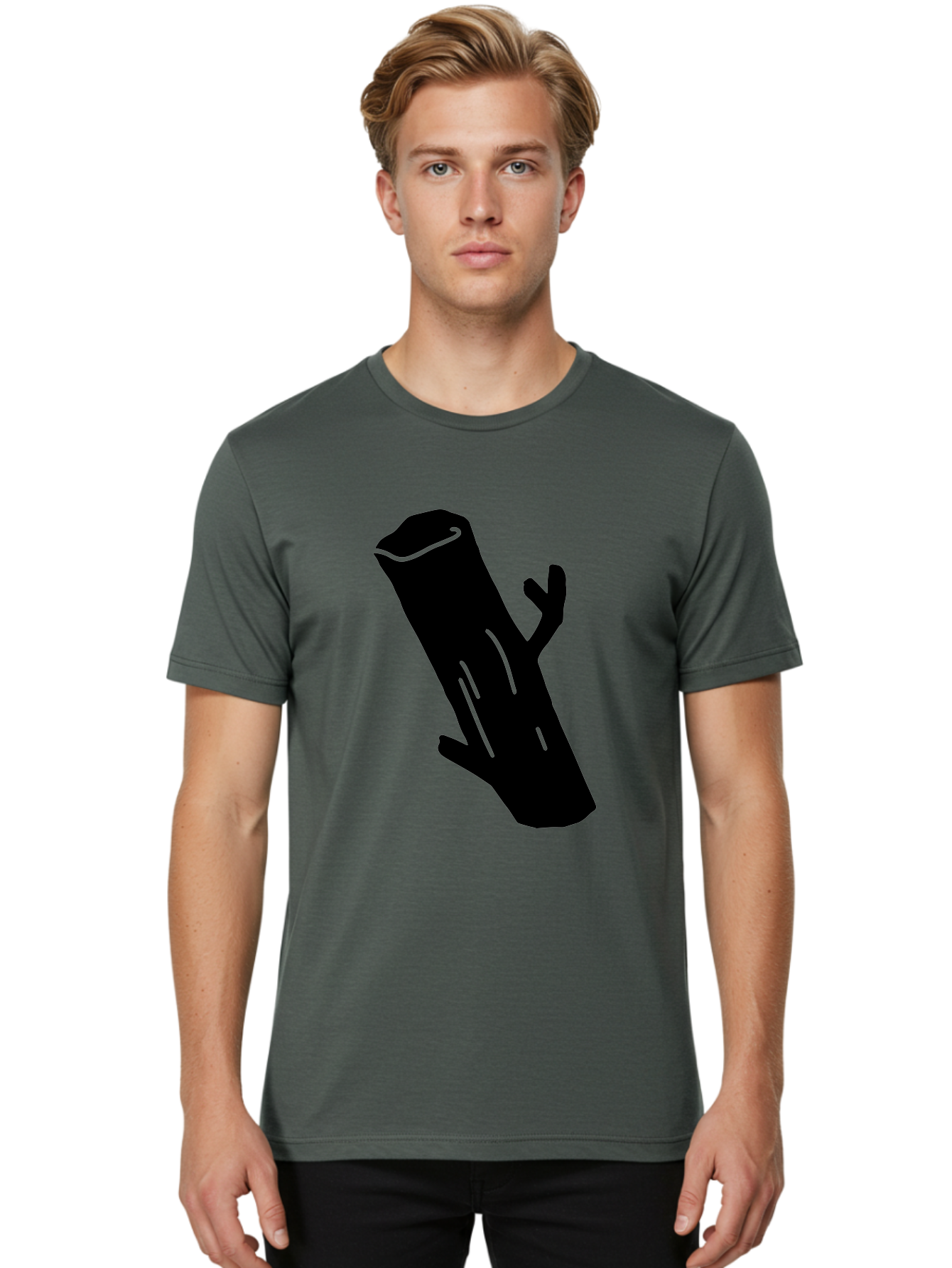 Cigar Men'S Graphic Tee, 100% Cotton, Comfortable Casual Summer Wear, Machine Washable, Tree Stump, Forest Floor, Natural Texture, Wooden Log, Branch Silhouette, Earthy Tones, Forest Scenery, Outdoor Environment -  Aaa587