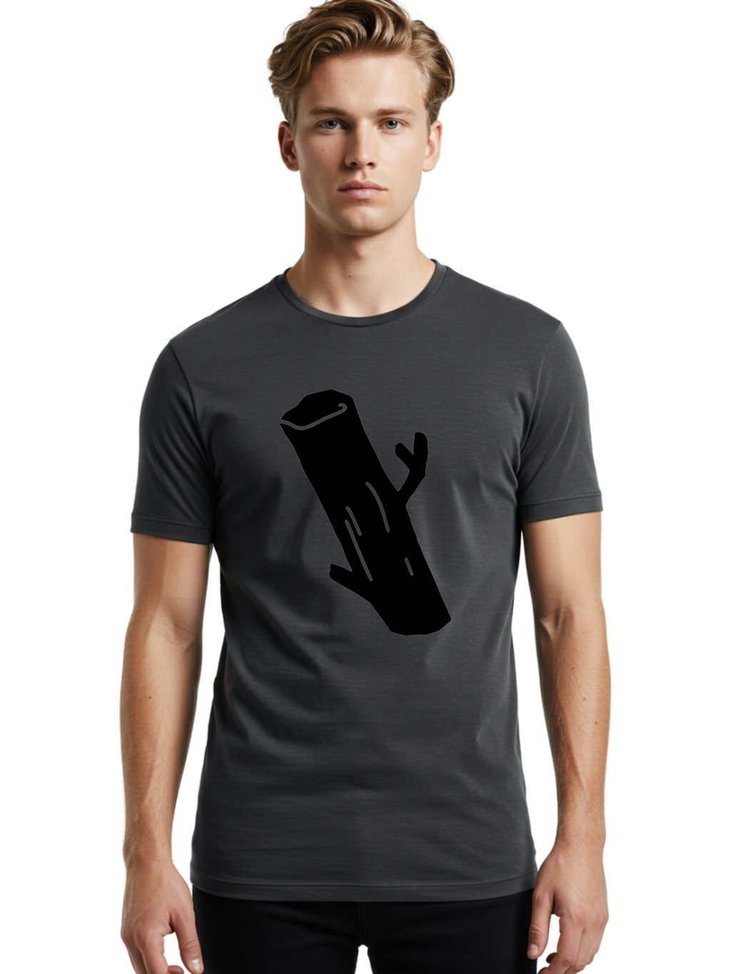 Cigar Men'S Graphic Tee, 100% Cotton, Comfortable Casual Summer Wear, Machine Washable, Tree Stump, Forest Floor, Natural Texture, Wooden Log, Branch Silhouette, Earthy Tones, Forest Scenery, Outdoor Environment -  Aaa587