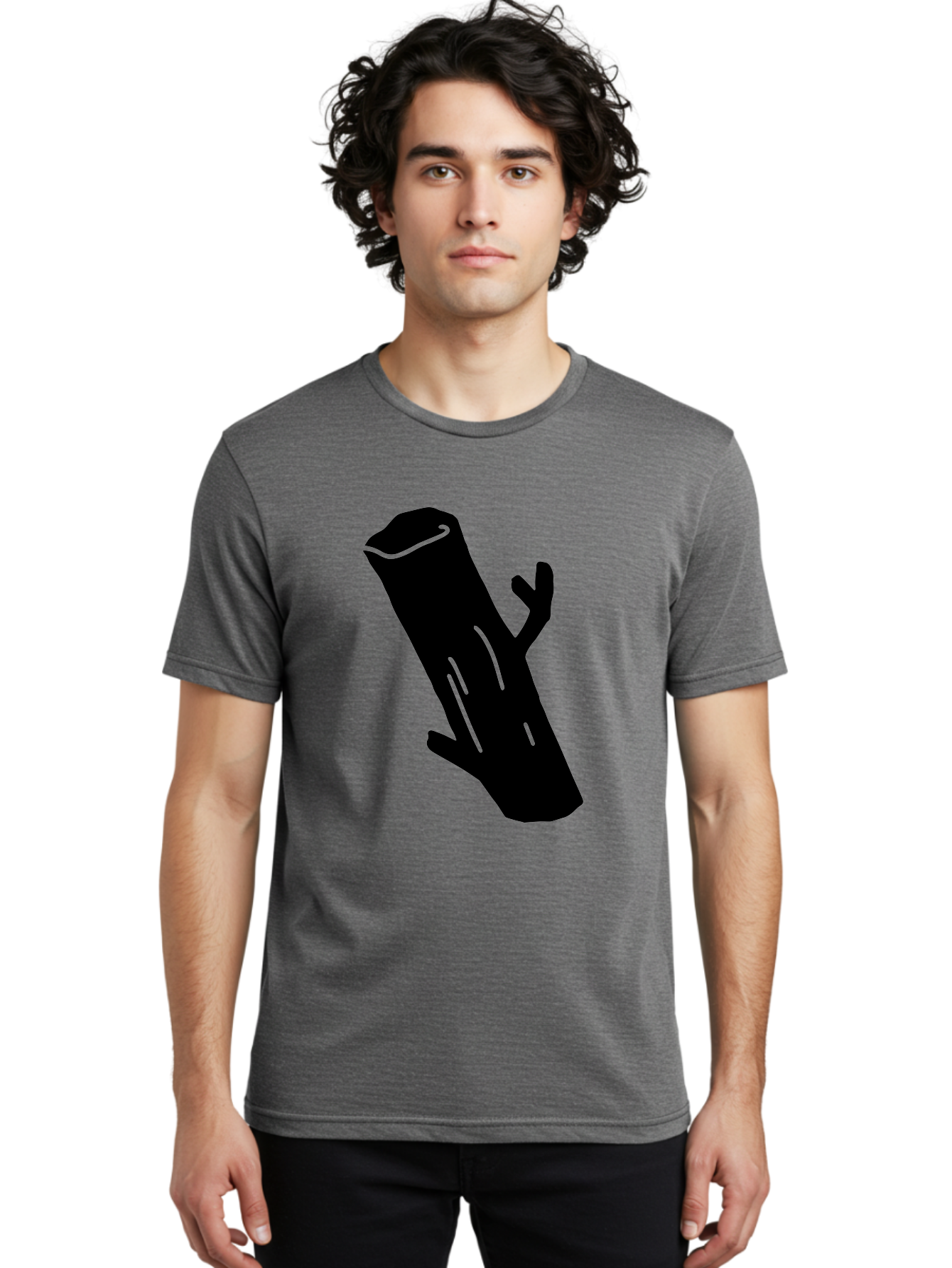 Cigar Men'S Graphic Tee, 100% Cotton, Comfortable Casual Summer Wear, Machine Washable, Tree Stump, Forest Floor, Natural Texture, Wooden Log, Branch Silhouette, Earthy Tones, Forest Scenery, Outdoor Environment -  Aaa587