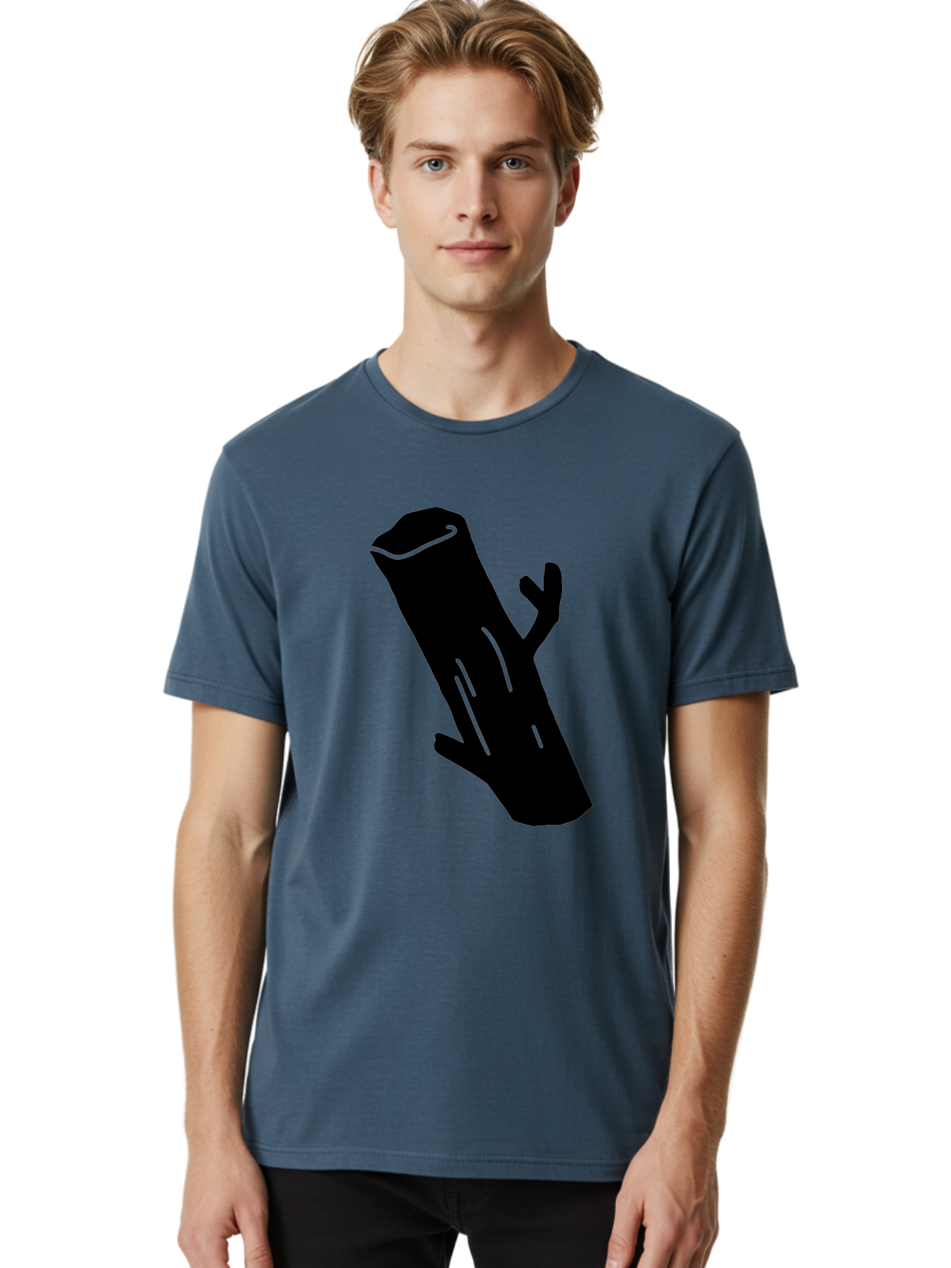 Cigar Men'S Graphic Tee, 100% Cotton, Comfortable Casual Summer Wear, Machine Washable, Tree Stump, Forest Floor, Natural Texture, Wooden Log, Branch Silhouette, Earthy Tones, Forest Scenery, Outdoor Environment -  Aaa587