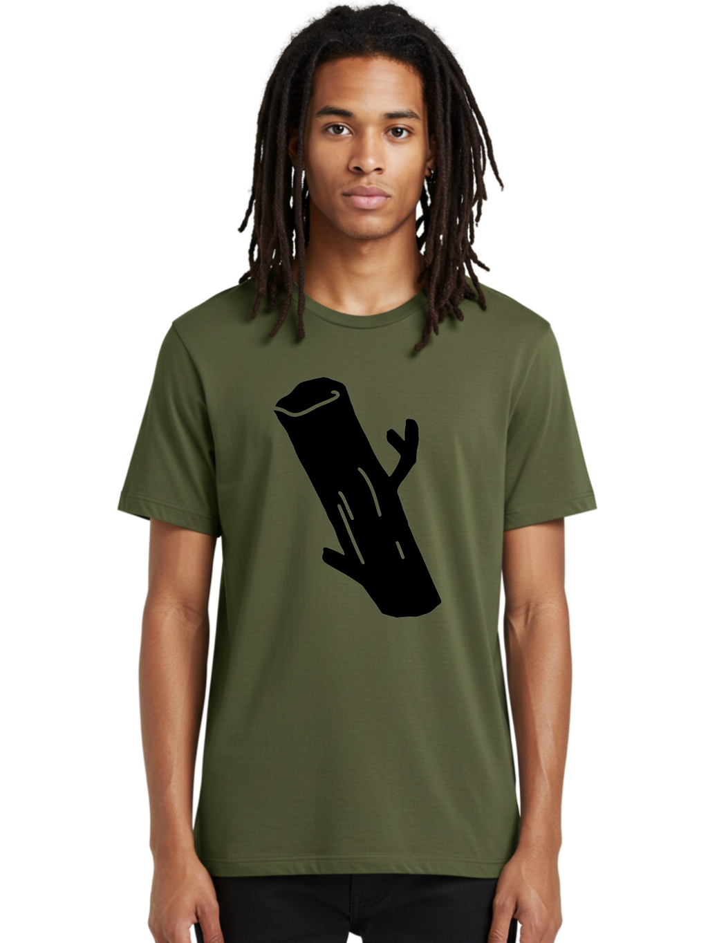 Cigar Men'S Graphic Tee, 100% Cotton, Comfortable Casual Summer Wear, Machine Washable, Tree Stump, Forest Floor, Natural Texture, Wooden Log, Branch Silhouette, Earthy Tones, Forest Scenery, Outdoor Environment -  Aaa587