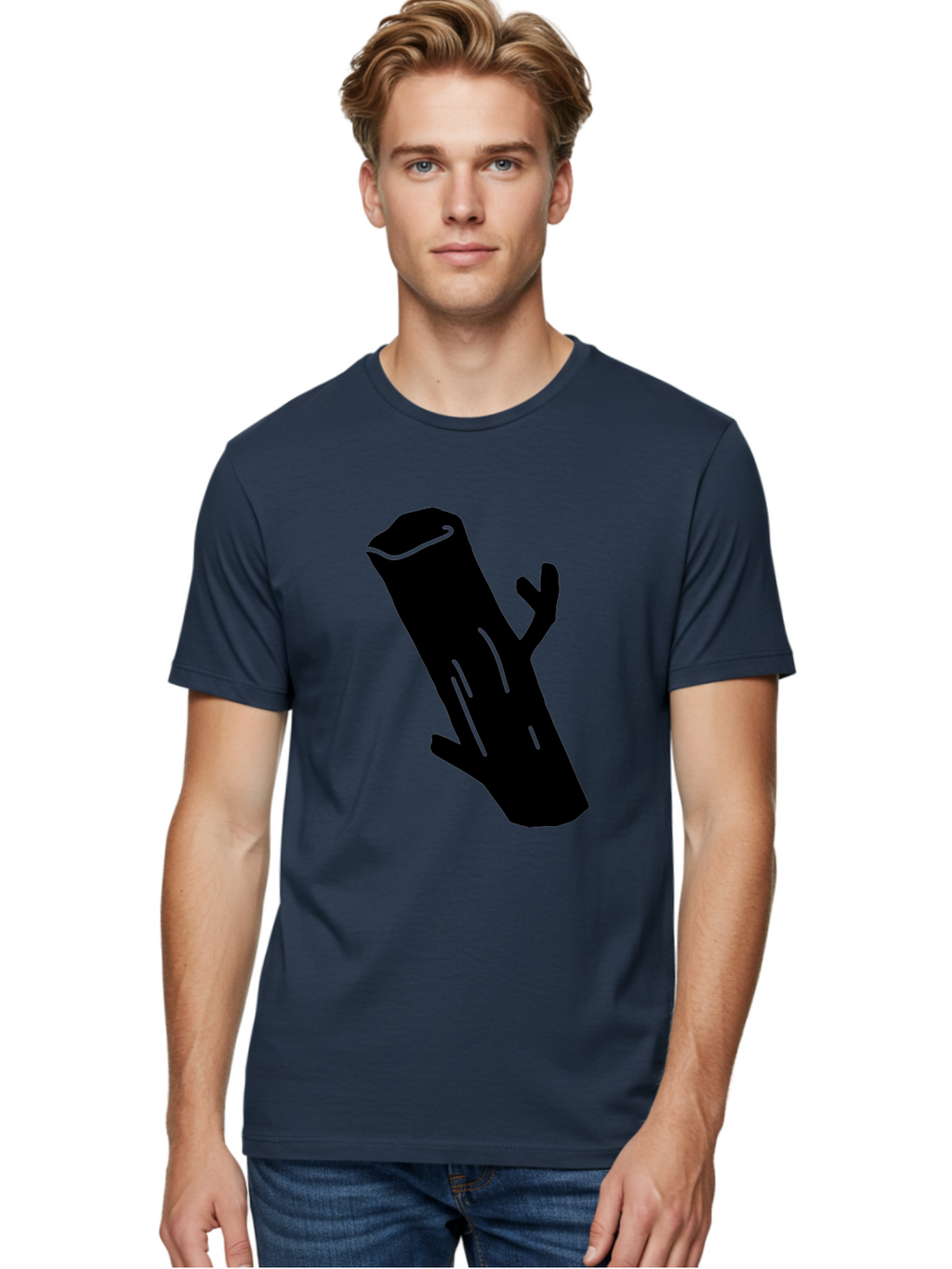 Cigar Men'S Graphic Tee, 100% Cotton, Comfortable Casual Summer Wear, Machine Washable, Tree Stump, Forest Floor, Natural Texture, Wooden Log, Branch Silhouette, Earthy Tones, Forest Scenery, Outdoor Environment -  Aaa587