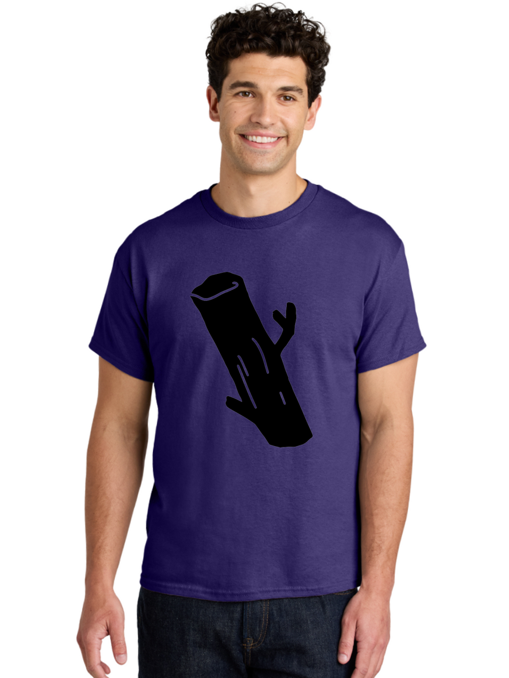 Cigar Men'S Graphic Tee, 100% Cotton, Comfortable Casual Summer Wear, Machine Washable, Tree Stump, Forest Floor, Natural Texture, Wooden Log, Branch Silhouette, Earthy Tones, Forest Scenery, Outdoor Environment -  Aaa587
