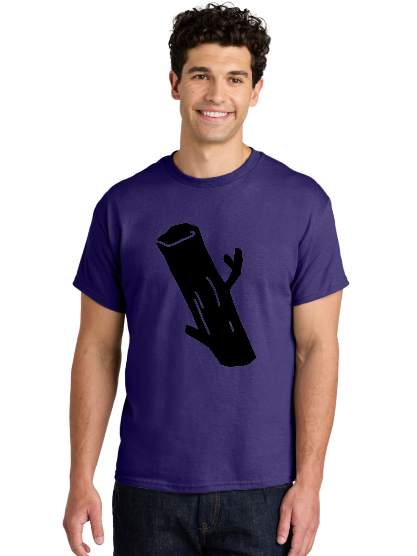 Cigar Men'S Graphic Tee, 100% Cotton, Comfortable Casual Summer Wear, Machine Washable, Tree Stump, Forest Floor, Natural Texture, Wooden Log, Branch Silhouette, Earthy Tones, Forest Scenery, Outdoor Environment -  Aaa587