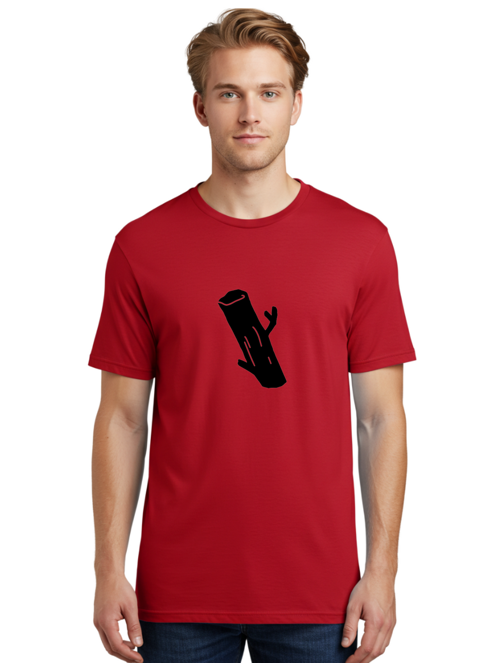 Cigar Men'S Graphic Tee, 100% Cotton, Comfortable Casual Summer Wear, Machine Washable, Tree Stump, Forest Floor, Natural Texture, Wooden Log, Branch Silhouette, Earthy Tones, Forest Scenery, Outdoor Environment -  Aaa587