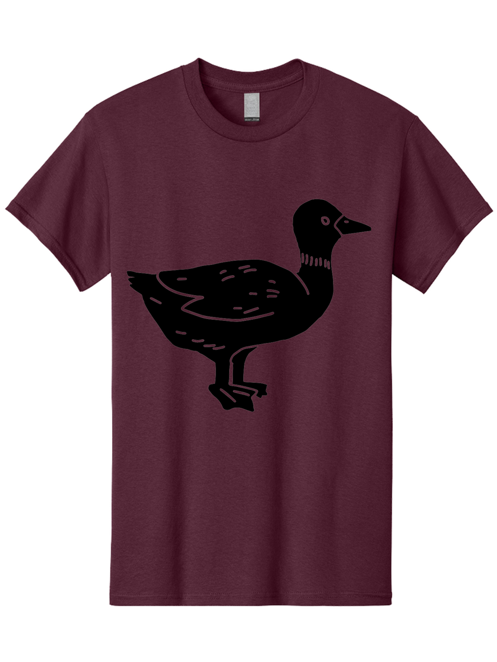 Duck Men'S Graphic Tee, 100% Cotton, Comfortable Casual Summer Wear, Machine Washable, Duck Silhouette, Minimalist Art, Simple Shapes, Bird Illustration, Wildlife Graphic, Vector Art, Black And Green, Modern Design -  Aaa588