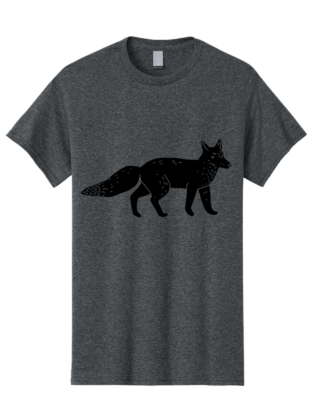 Fox-Silhouette Men'S Graphic Tee, 100% Cotton, Comfortable Casual Summer Wear, Machine Washable, Fox Silhouette, Black Fox Graphic, Wildlife Illustration, Animal Art, Forest Creature, Wild Animal, Graphic Design -  Aaa595