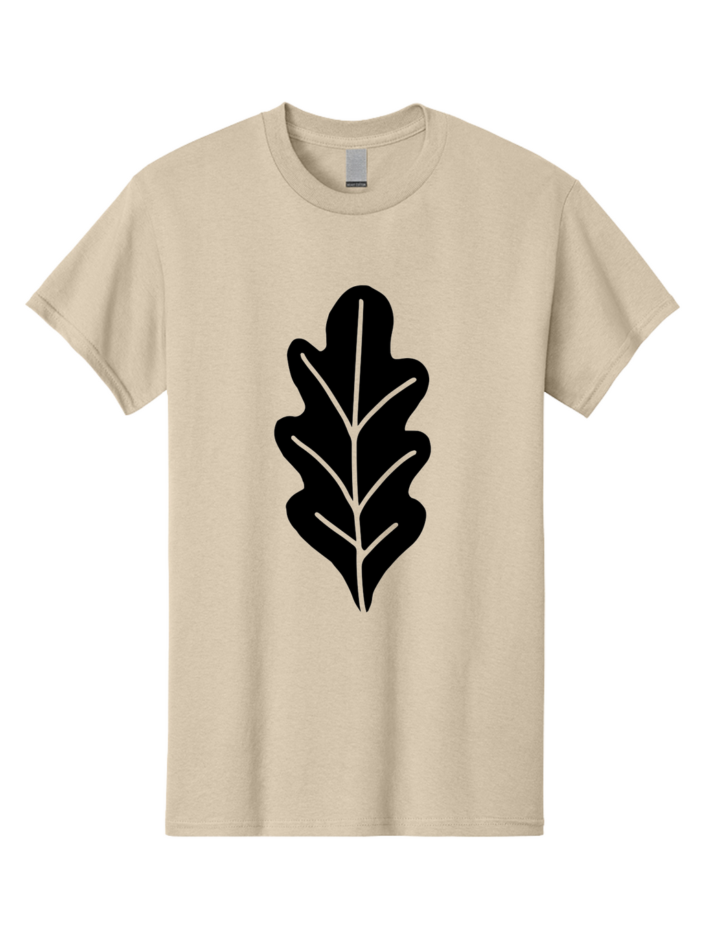 Leaf-Silhouette Men'S Graphic Tee, 100% Cotton, Comfortable Casual Summer Wear, Machine Washable, Leaf Silhouette, Foliage Icon, Simple Leaf Design, Nature-Inspired Graphic, Black Leaf Shape, Neon Green Veins, Minimalist Illustration, -  Aaa601