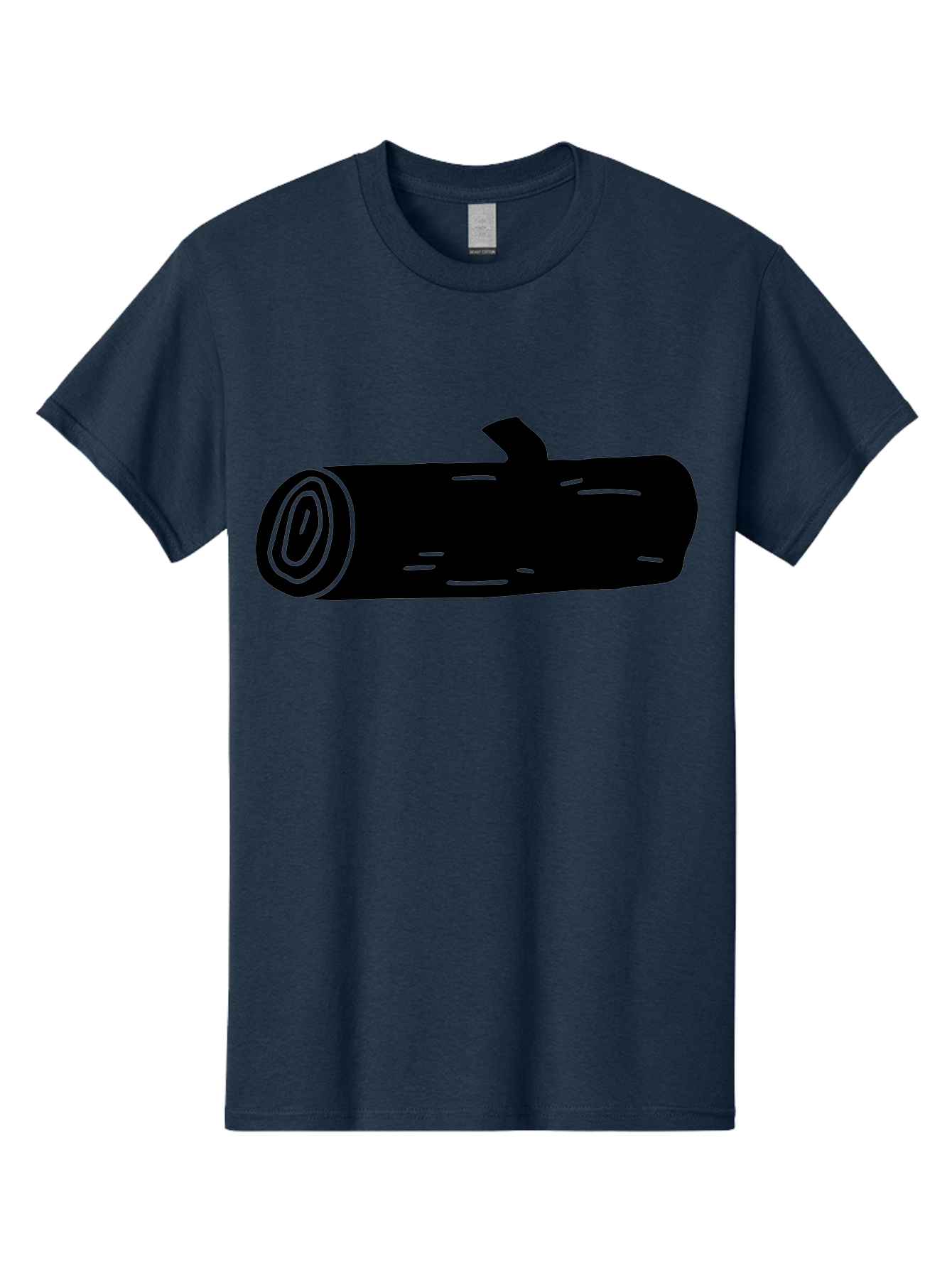 Log Men'S Graphic Tee, 100% Cotton, Comfortable Casual Summer Wear, Machine Washable, Log With Branch, Wooden Texture, Forest Log, Tree Trunk, Rustic Wood, Natural Material, Simple Illustration -  Aaa603