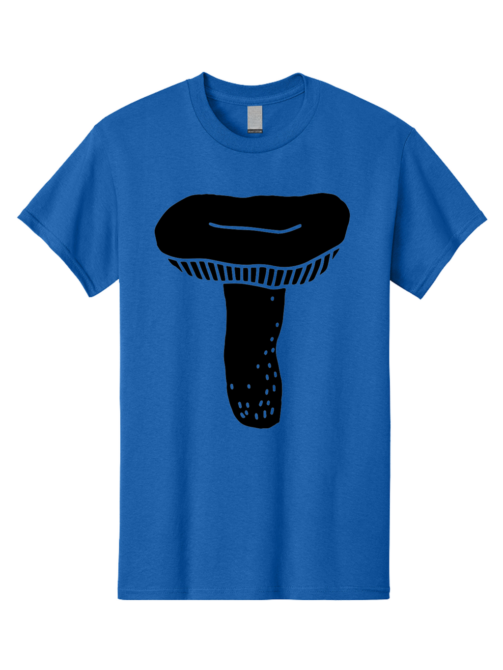 Mushroom Men'S Graphic Tee, 100% Cotton, Comfortable Casual Summer Wear, Machine Washable, Black Mushroom, Simple Design, Minimalist Art, Fungal Illustration, Stylized Fungus, Green Accents, Abstract Shape, Modern Graphics, -  Aaa608