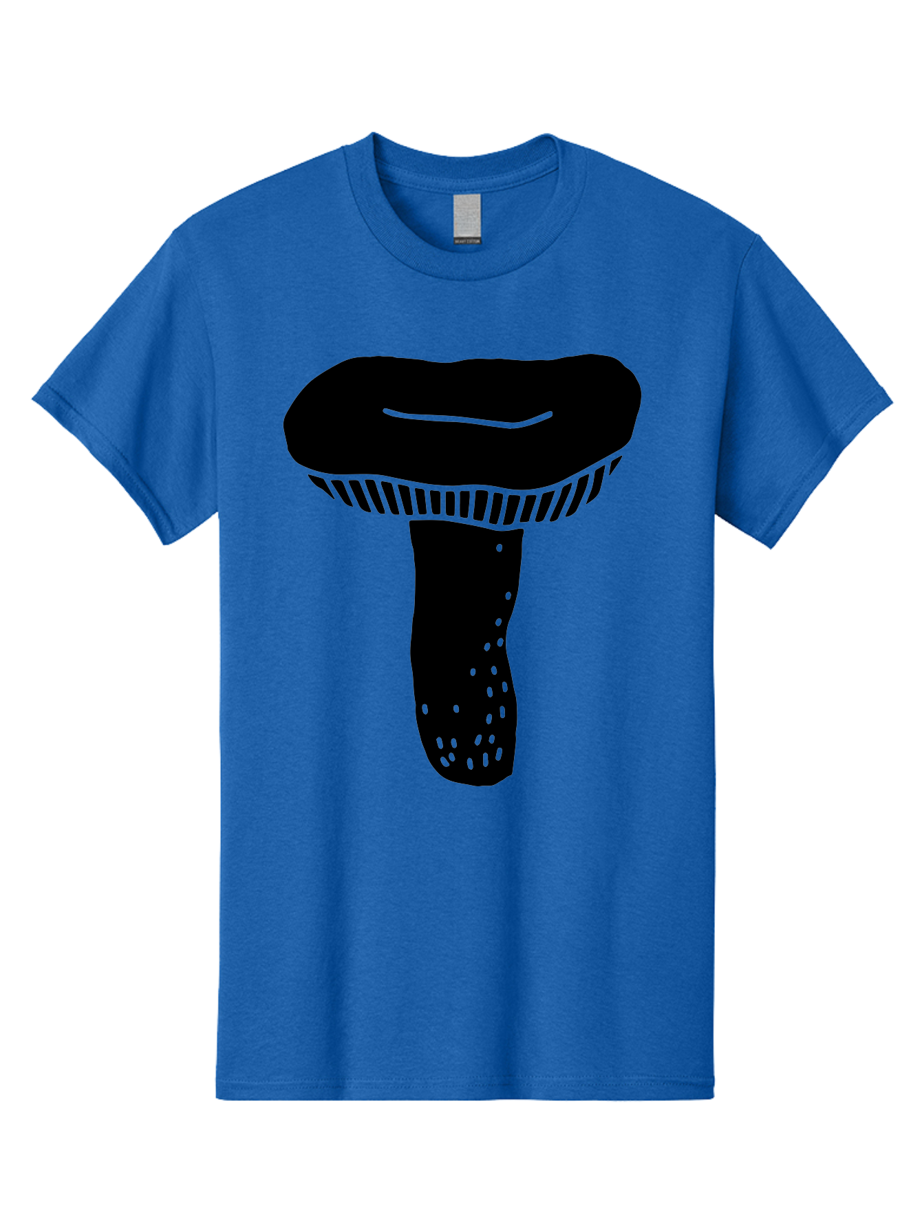 Mushroom Men'S Graphic Tee, 100% Cotton, Comfortable Casual Summer Wear, Machine Washable, Black Mushroom, Simple Design, Minimalist Art, Fungal Illustration, Stylized Fungus, Green Accents, Abstract Shape, Modern Graphics, -  Aaa608