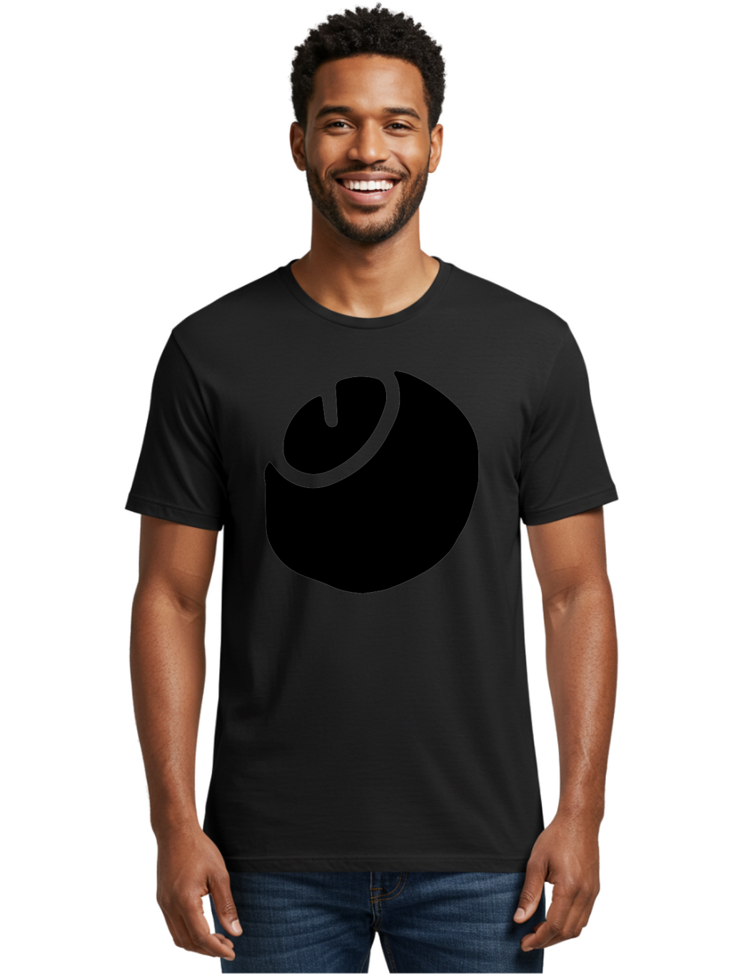 Steam-Logo Men'S Graphic Tee, 100% Cotton, Comfortable Casual Summer Wear, Machine Washable, Abstract Black Shape, Neon Green Outline, Modern Design, Futuristic Art, Bold Graphics, Minimalist Style, Creative Visuals -  Aaa611