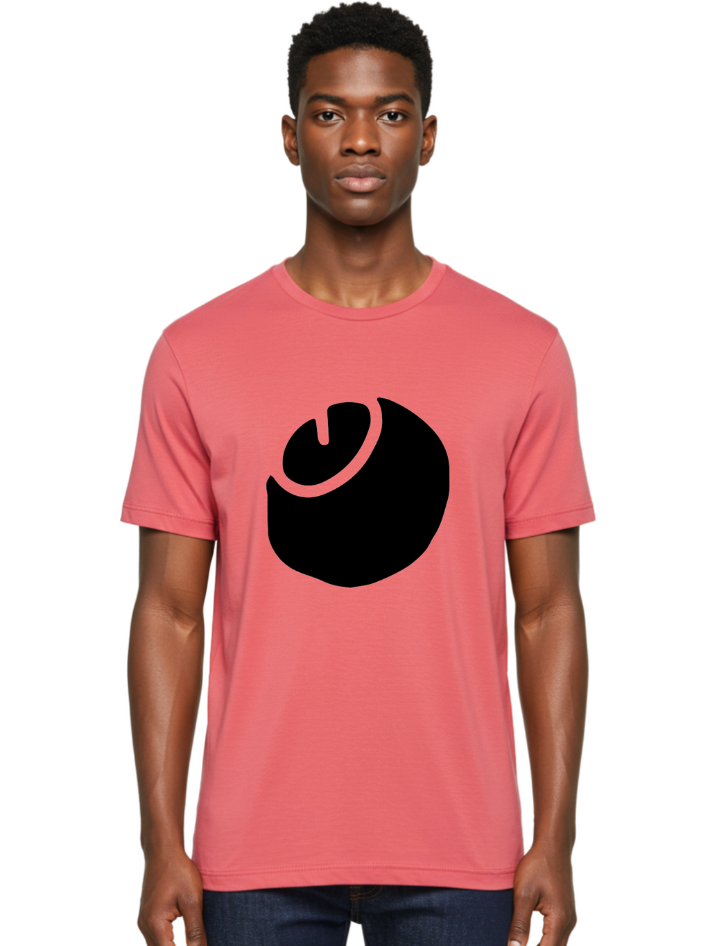 Steam-Logo Men'S Graphic Tee, 100% Cotton, Comfortable Casual Summer Wear, Machine Washable, Abstract Black Shape, Neon Green Outline, Modern Design, Futuristic Art, Bold Graphics, Minimalist Style, Creative Visuals -  Aaa611