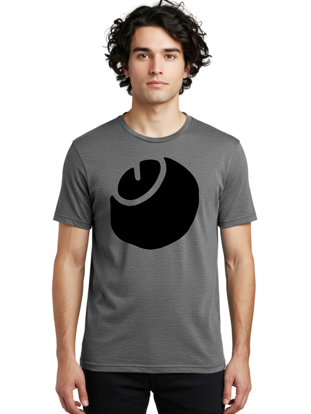Steam-Logo Men'S Graphic Tee, 100% Cotton, Comfortable Casual Summer Wear, Machine Washable, Abstract Black Shape, Neon Green Outline, Modern Design, Futuristic Art, Bold Graphics, Minimalist Style, Creative Visuals -  Aaa611