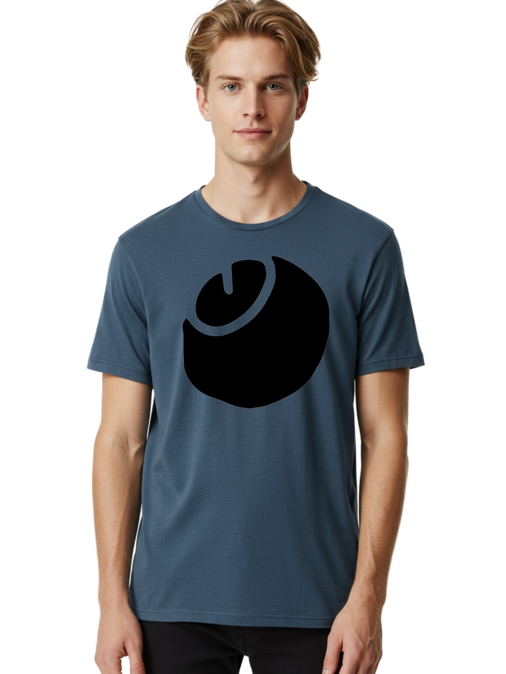 Steam-Logo Men'S Graphic Tee, 100% Cotton, Comfortable Casual Summer Wear, Machine Washable, Abstract Black Shape, Neon Green Outline, Modern Design, Futuristic Art, Bold Graphics, Minimalist Style, Creative Visuals -  Aaa611