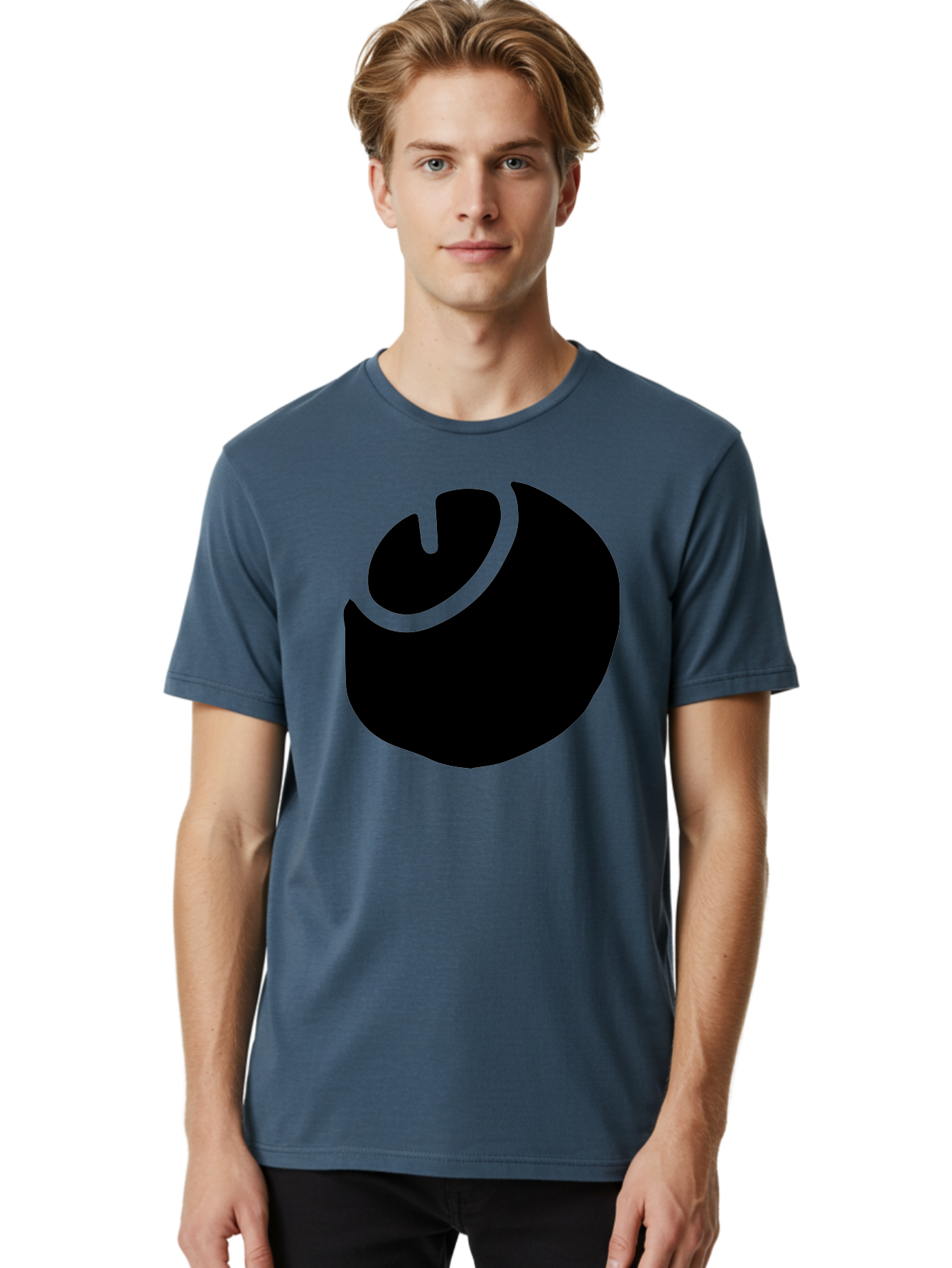 Steam-Logo Men'S Graphic Tee, 100% Cotton, Comfortable Casual Summer Wear, Machine Washable, Abstract Black Shape, Neon Green Outline, Modern Design, Futuristic Art, Bold Graphics, Minimalist Style, Creative Visuals -  Aaa611