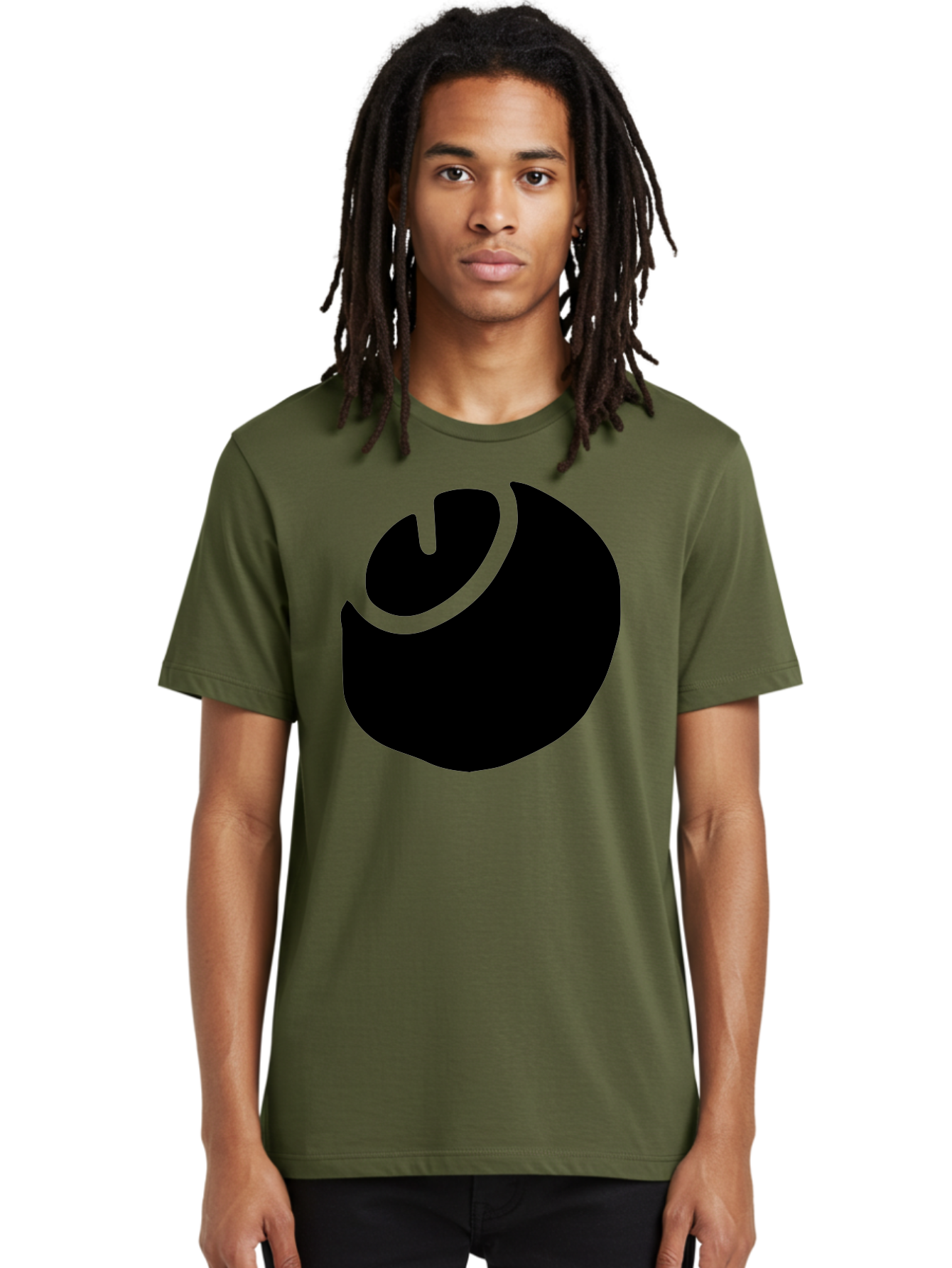 Steam-Logo Men'S Graphic Tee, 100% Cotton, Comfortable Casual Summer Wear, Machine Washable, Abstract Black Shape, Neon Green Outline, Modern Design, Futuristic Art, Bold Graphics, Minimalist Style, Creative Visuals -  Aaa611