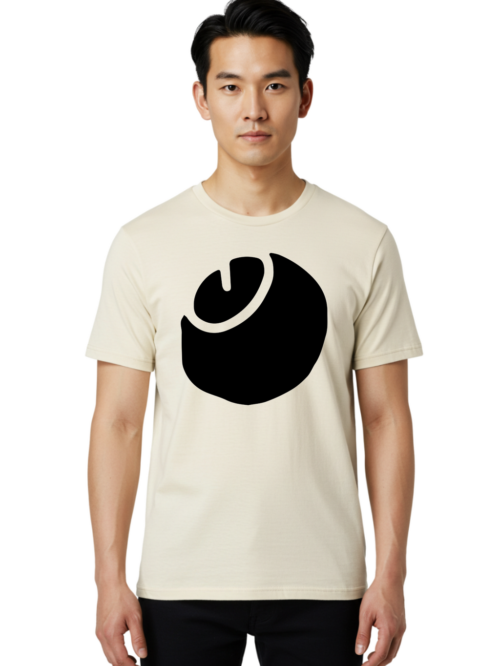 Steam-Logo Men'S Graphic Tee, 100% Cotton, Comfortable Casual Summer Wear, Machine Washable, Abstract Black Shape, Neon Green Outline, Modern Design, Futuristic Art, Bold Graphics, Minimalist Style, Creative Visuals -  Aaa611