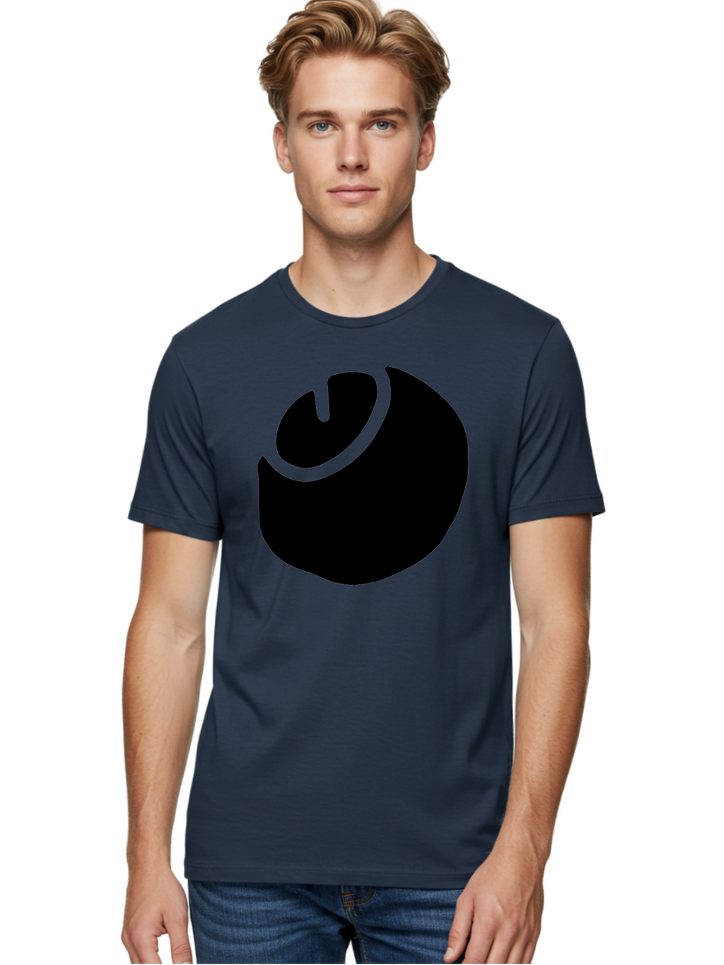 Steam-Logo Men'S Graphic Tee, 100% Cotton, Comfortable Casual Summer Wear, Machine Washable, Abstract Black Shape, Neon Green Outline, Modern Design, Futuristic Art, Bold Graphics, Minimalist Style, Creative Visuals -  Aaa611